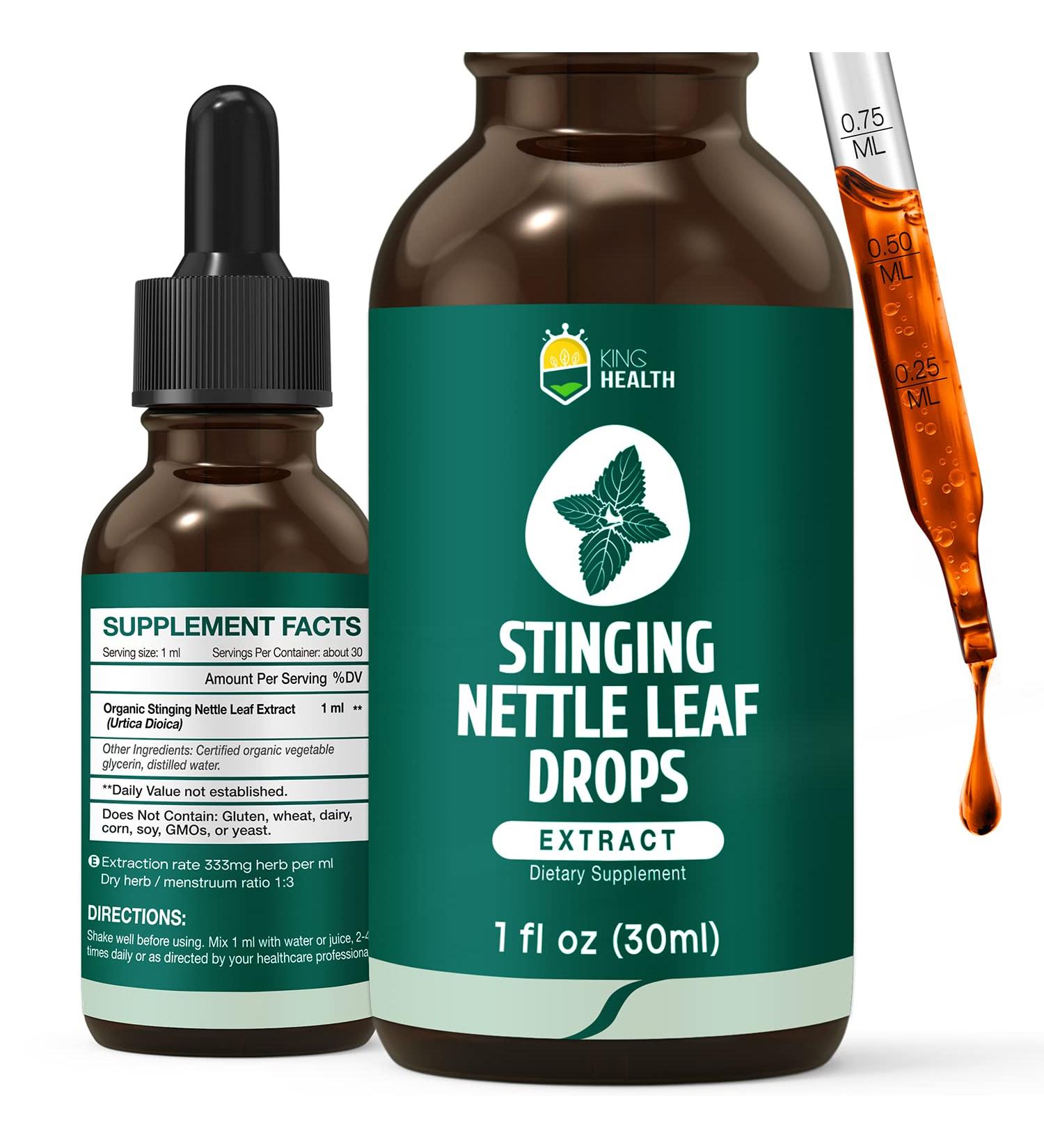 Organic KingHealth Stinging Nettle Extract Tincture - 98% Absorption, Vegan, Non-GMO - 1 fl oz - Buy Online on GoSupps.com