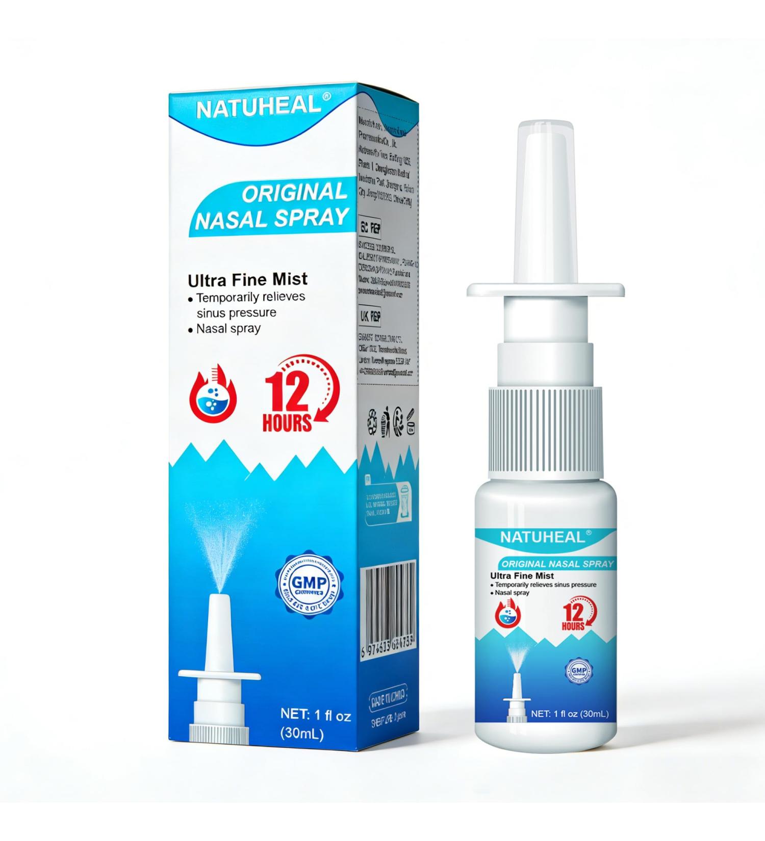 GIGAHEAL Nasal Decongestant Spray - Relieves Blocked Nose Headache & Sinus Pressure (30ml) - Buy Online on GoSupps.com