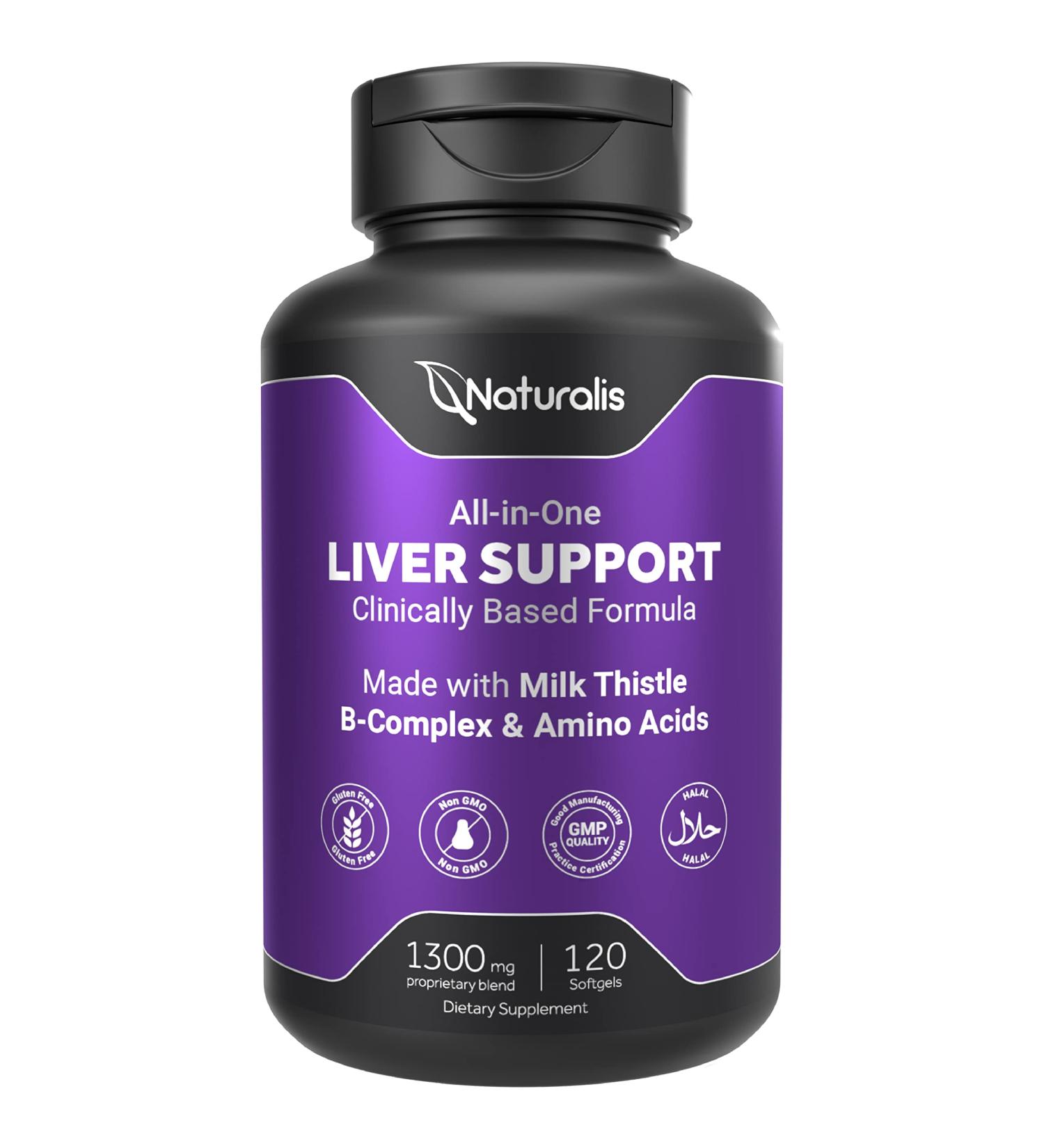 Naturalis Silymarin Milk Thistle 1300mg Enhanced with B Complex & Amino Acids | 13-in-1 Liver Cleanse Detox & Repair | 120 Liver Essential Softgels 120 Count (Pack of 1) - Buy Online on GoSupps.com