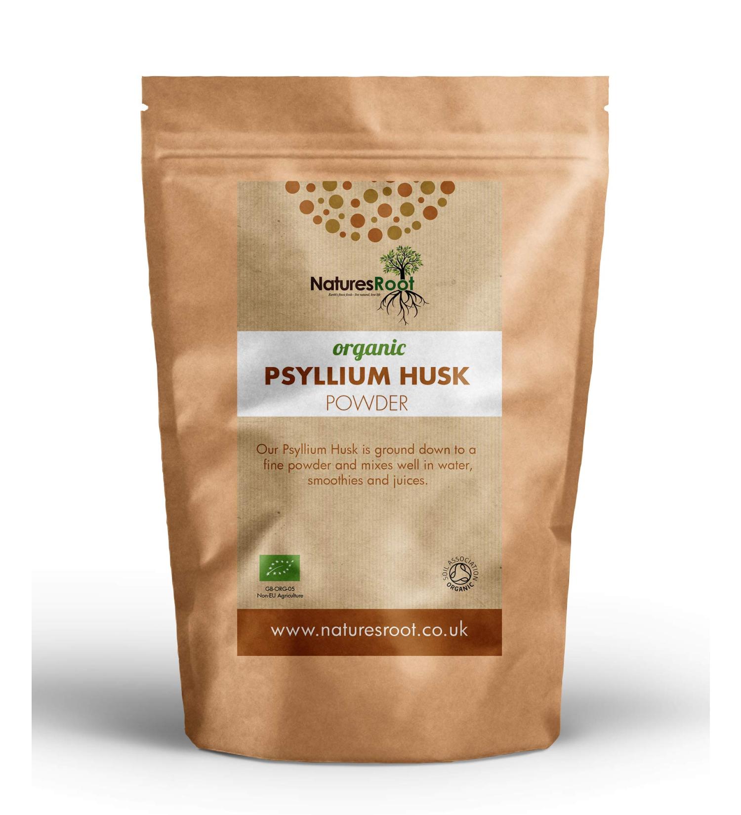 Nature's Root Organic Psyllium Husk Powder - Non-GMO, Natural Source of Soluble Fiber, High Nutritional Value | 1kg Resealable Pouch - Buy Online on GoSupps.com