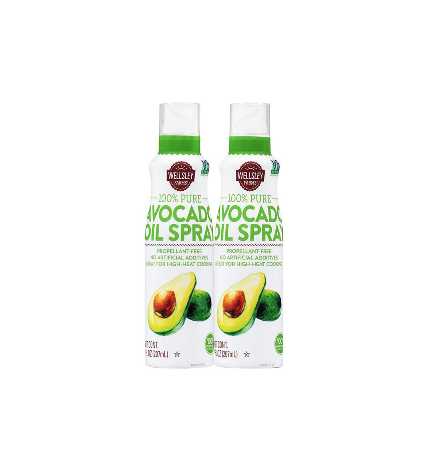 Wellsley Farms' 100% Pure Avocado Oil Spray 2 Pack - Non-GMO - Great for High-Heat Cooking, Baking, and Frying - No Artificial Additives - Propellant-Free