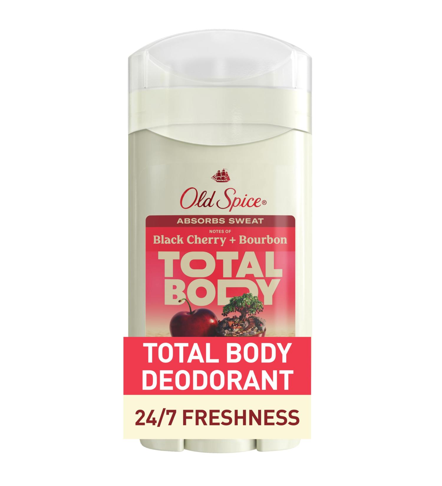 Old Spice Whole Body Deodorant for Men Total Body Deodorant Black Cherry + Bourbon Scent Aluminum Free Deodorant Stick for 24/7 Freshness // Dermatologist Tested Whole Body Deodorant 3.0 oz - Buy Online on GoSupps.com