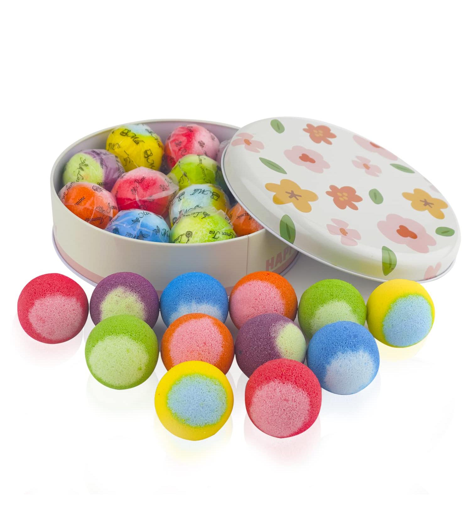 Bath Bombs 12PCS Bath Bombs for Women Gifts 100% Essential Oil Natural Organic Fizzy Bath Spa Gift for Kids Ideal Luxury Home Spa Presents for Birthday Mother's Day Valentine's Day - Buy Online on GoSupps.com