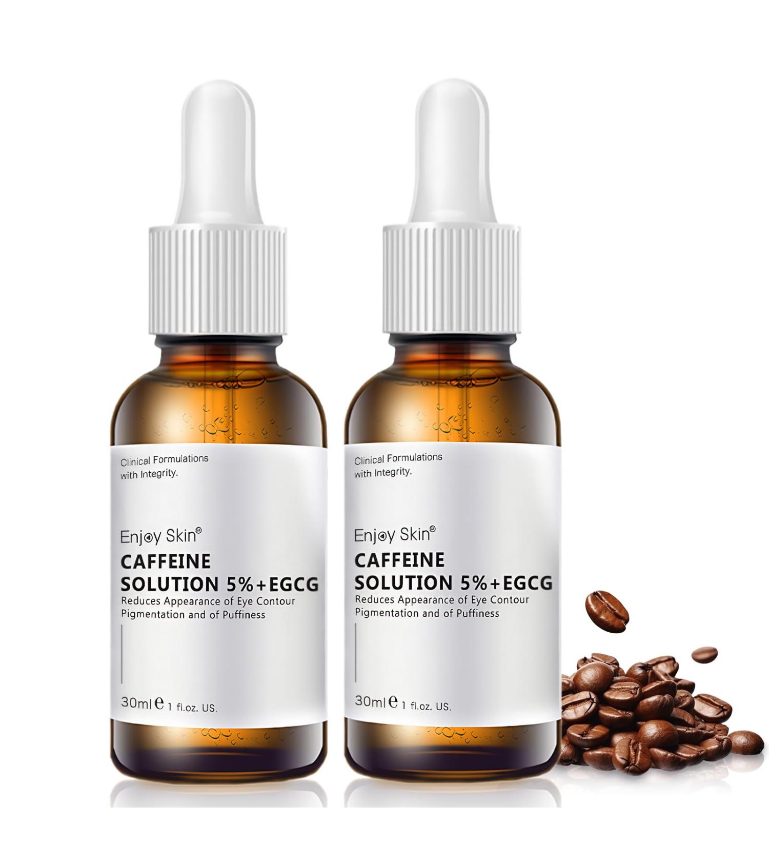 2PCS Caffeine Solution 5% + EGCG S rum pour les yeux la caf ine Contour des Yeux Anti Rides Anti- ge Aide R duire les Cernes et les Poches Serum Yeux pour hommes et femmes 30ml A-2 - Buy Online on GoSupps.com