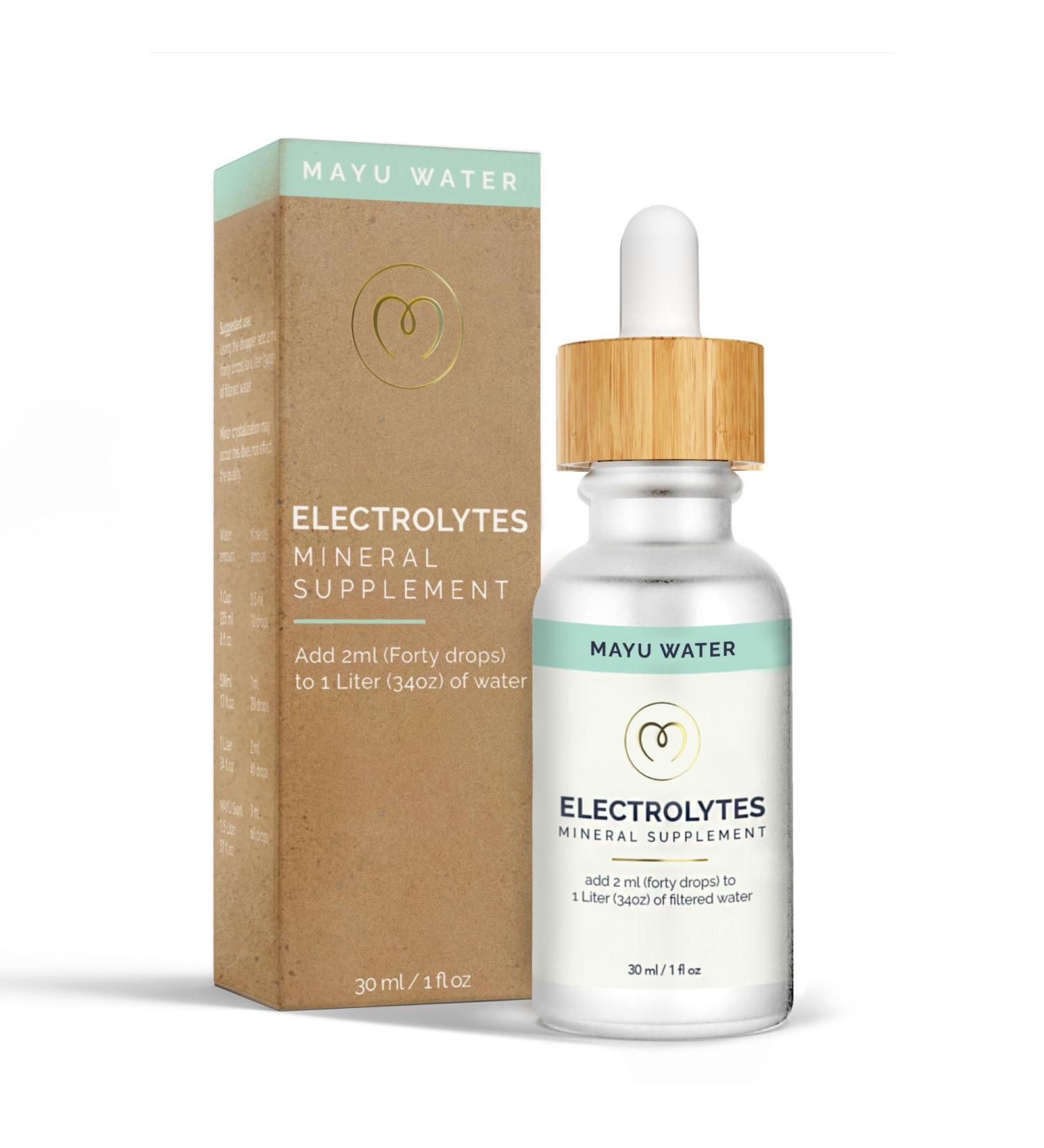 MAYU Electrolyte Water Drops - Fast Absorption Sugar-Free Mineral Mix for Water - 100% Pure Electrolytes Dehydration Solution - 30 ml - Buy Online on GoSupps.com