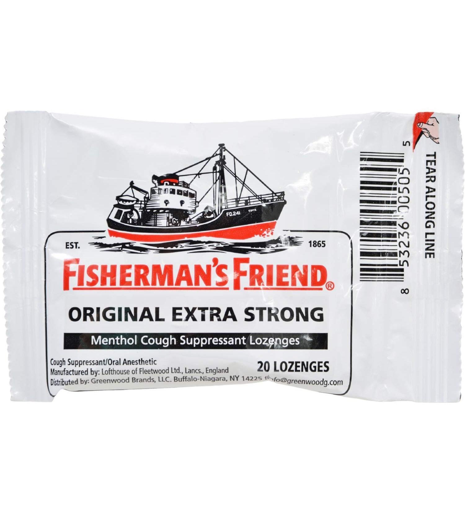 FISHERMANS FRIEND 20 LOZENGES 10MG ORIGINAL EXTRA STRONG (pack of 6)