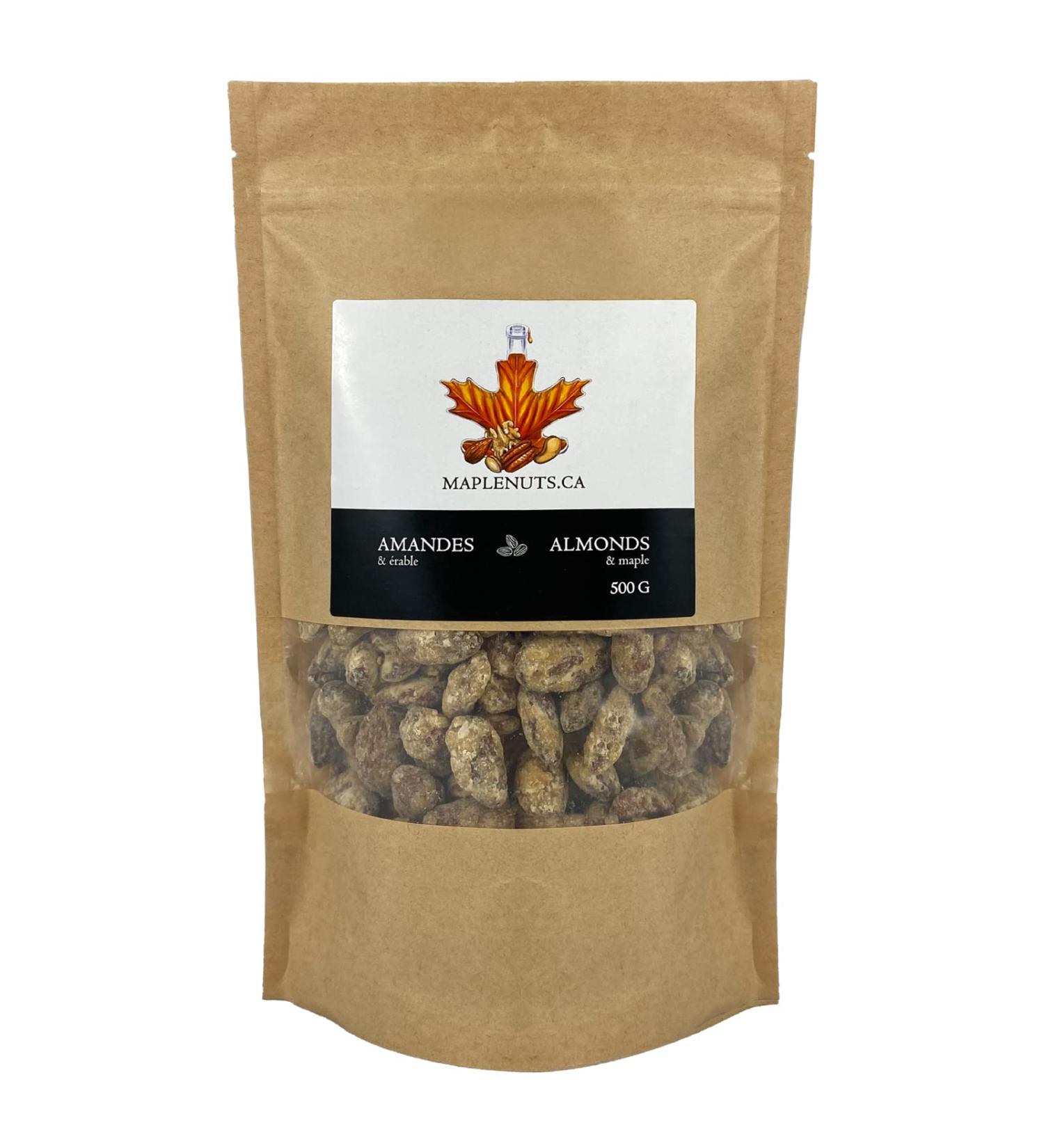 Amandes l' rable et sel de mer - Maplenuts.ca 500 g amandes sirop d' rable 100% pur sel de mer. Noix fra ches et croquantes liste d'ingr dients simples collation nutritive ou ajouter vos recettes desserts yogourt salades servir avec des fromages ou des fr - Buy Online on GoSupps.com