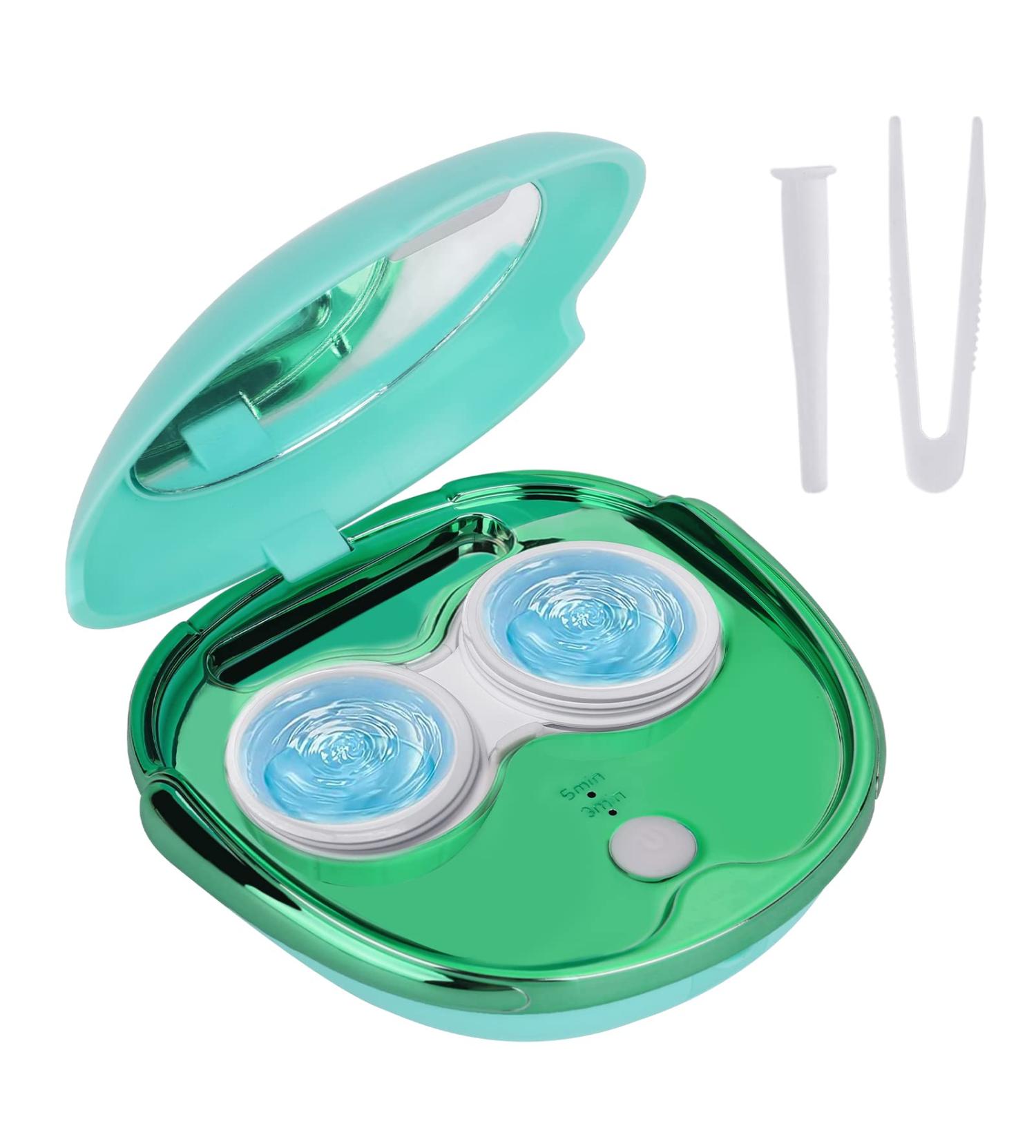 AMESEDAK Ultrasonic Contact Lens Cleaner Case - Automatic Cleaning Machine | USB Charging | Lightweight & Portable - Green - Buy Online on GoSupps.com