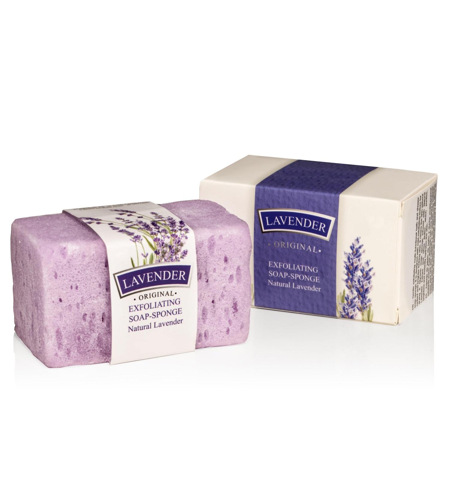 Rose Lavender Exfoliating Soap Sponge Cleansing Soap Bar and a Gentle Exfoliating Sponge in One 14+ Uses Body Soap Sponge with Natural Lavender Extract