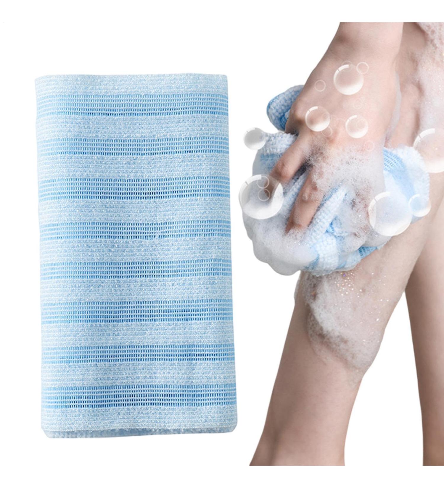 Exfoliant pour le corps deux serviettes en tissu exfoliant pour le corps | Serviette de douche s re et douce pour chambres voyages voyages d'affaires maison Bleu (Blue Stripes) - Buy Online on GoSupps.com