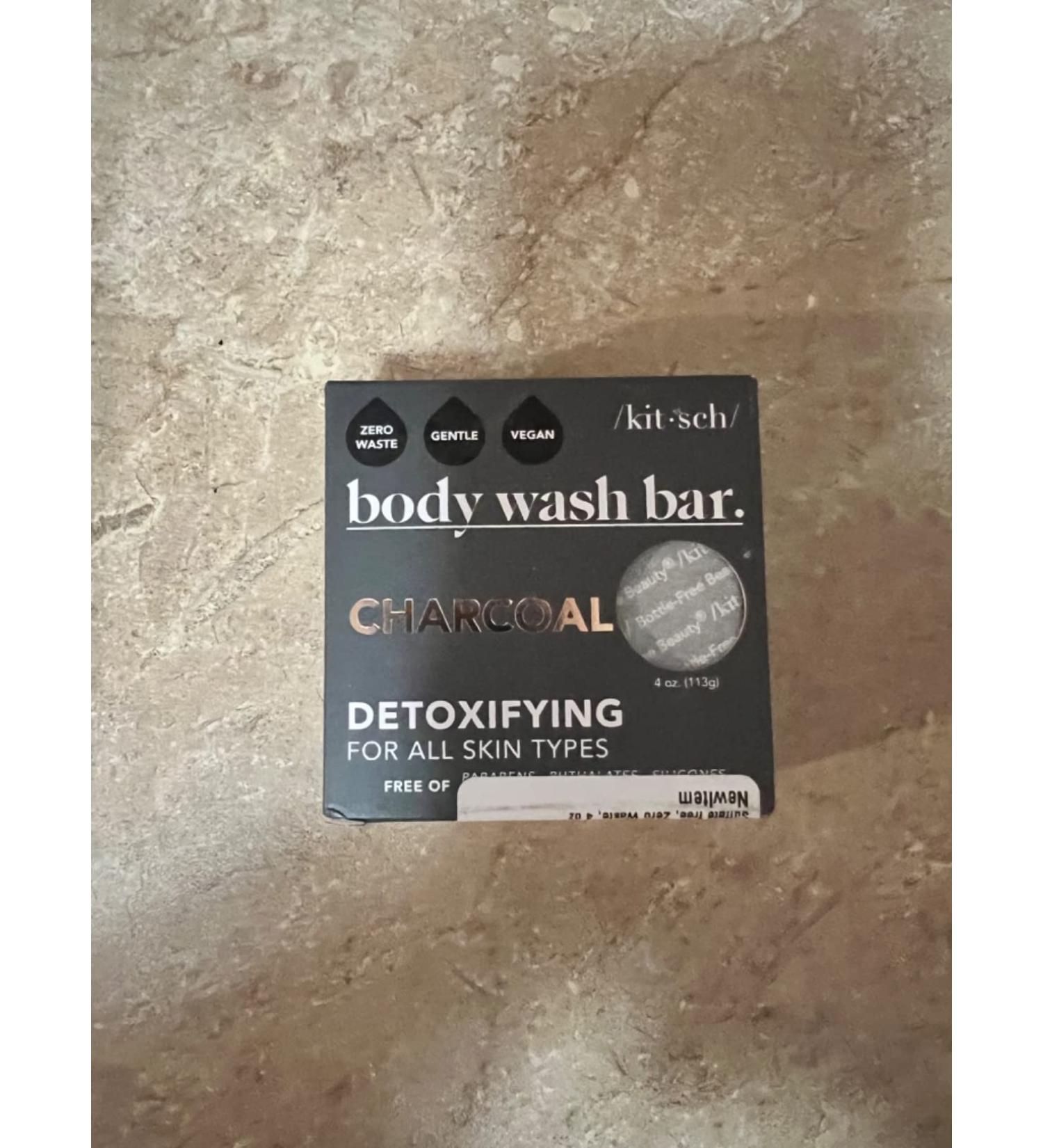 Detoxifying Charcoal Body Wash Bar | Made in US | All Natural Body Wash | Paraben Free | Sulfate free Body Wash for Women and Men | Moisturizing Body Wash Bar | Zero Waste | 4 oz
