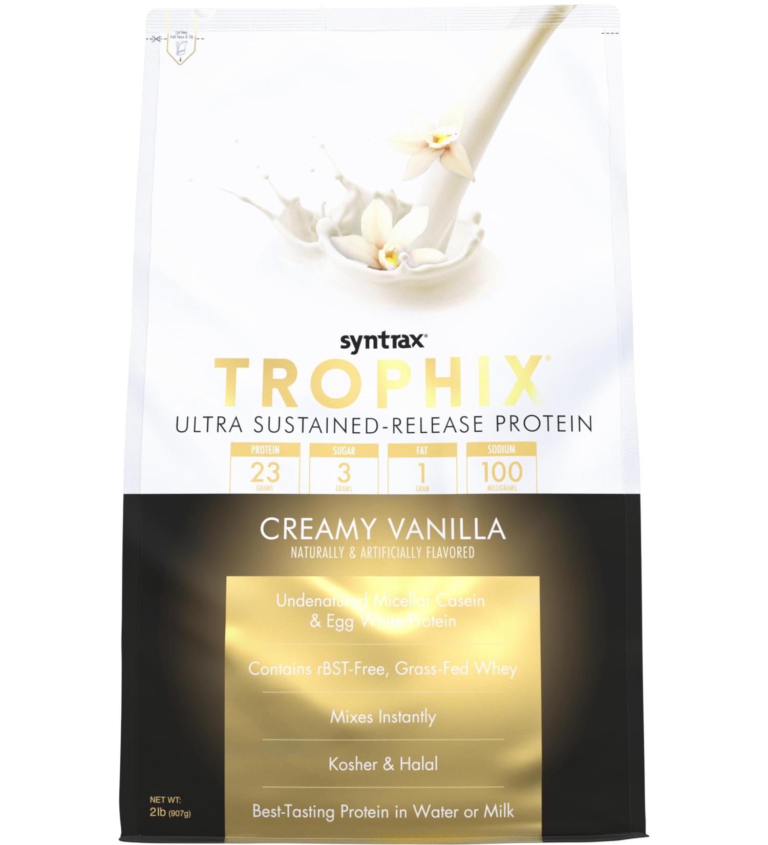 Syntrax Trophix Protein Powder - Ultra Sustained-Release Vanilla Blend 2lbs | Real Vanilla Bean Specks - International Shipping Available - Buy Online on GoSupps.com