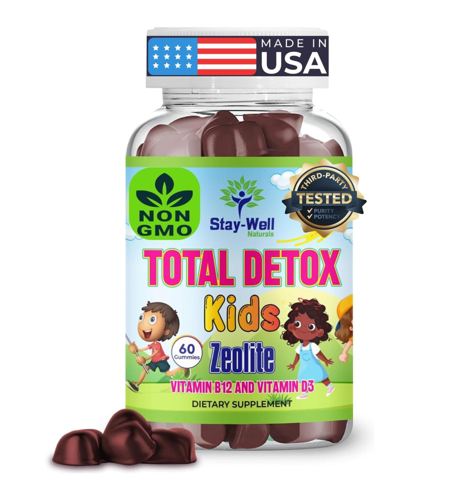Stay-Well Naturals Natural Zeolite Heavy Metal Detox Kids Chewable Gummy Micronized Zeolite Total Body Metal Cleanse Toxin Cleanse Non-GMO 60 Mixed Berry Gummies - Buy Online on GoSupps.com