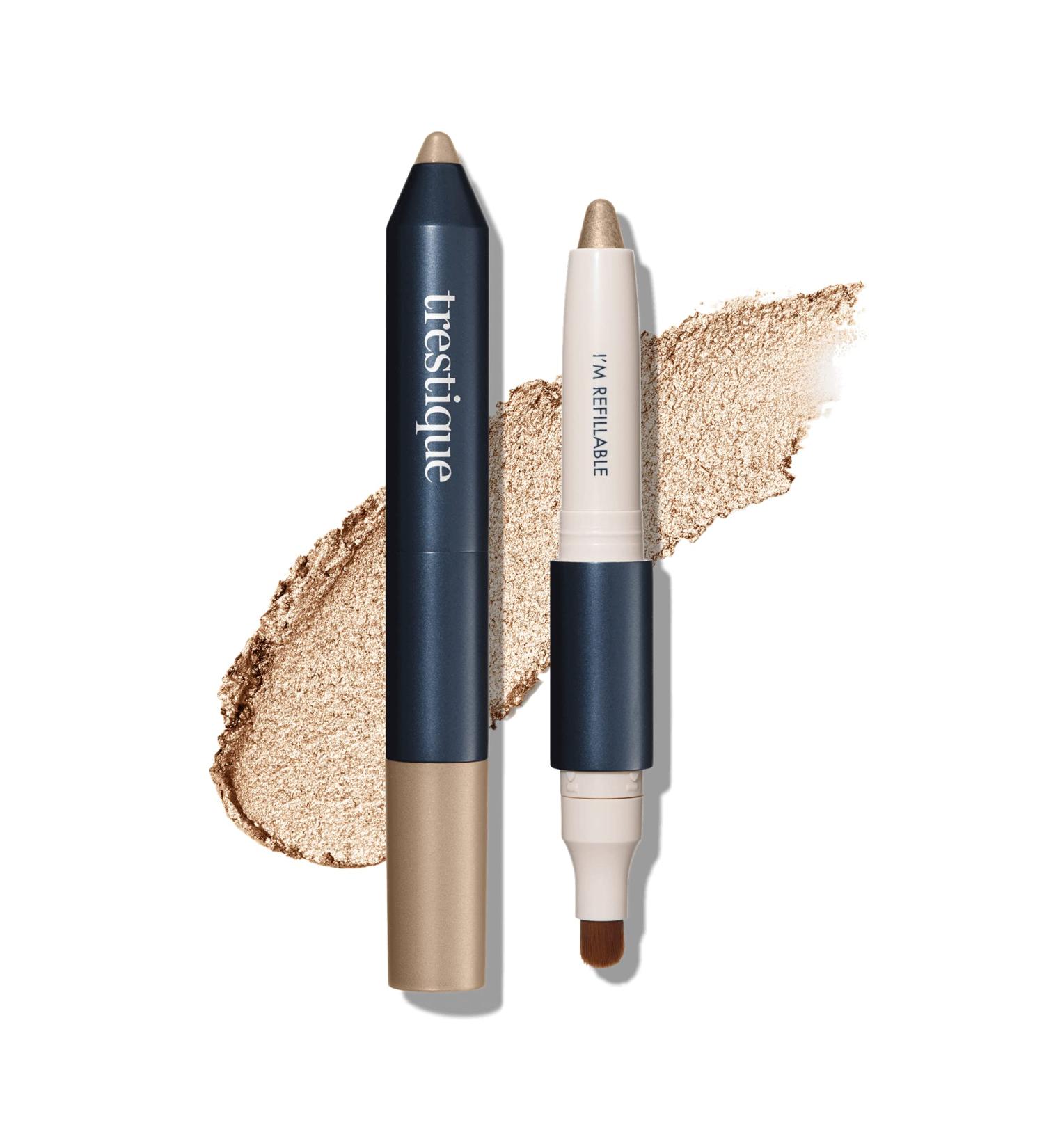 Trestique Shadow Crayon | Refillable Eyeshadow with Blending Brush | Clean Beauty Makeup - Venetian Shimmer - Buy Online on GoSupps.com