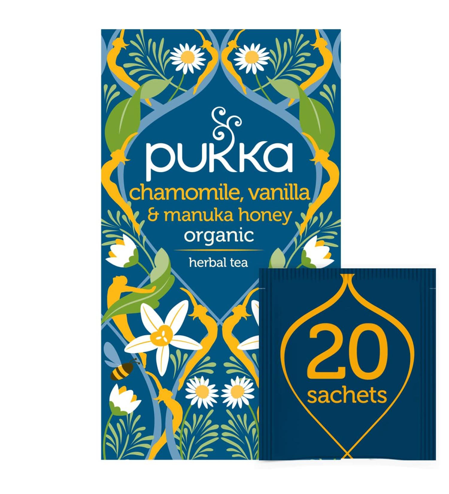 Organic Pukka Herbal Chamomile Vanilla Tea with Manuka Honey - 20 Count - Buy Online on GoSupps.com