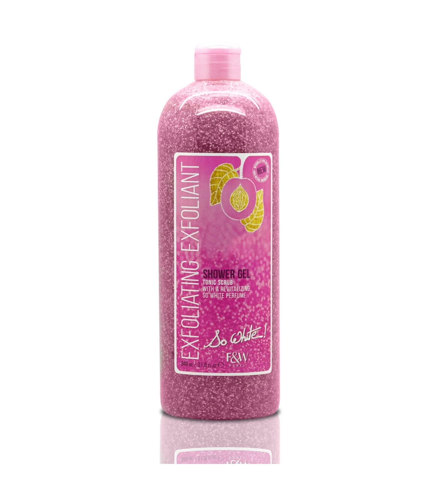 Fair & White So White Exfoliating Shower Gel/Tonic Scrub 940ml - Gently Exfoliates and Brightens Skin - Buy Online on GoSupps.com