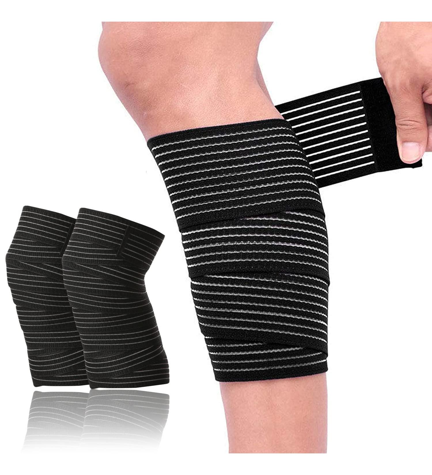 4-Pack Knee Support Bandages - Versatile Compression for Knee Elbow Calf & More - Adjustable 180cm & 90cm - Buy Online on GoSupps.com