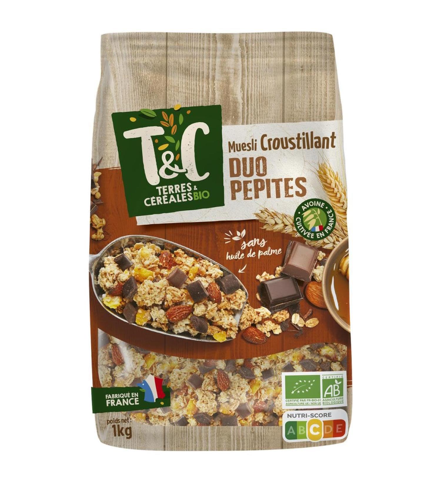 G n rique ORGANIC EARTH AND CEREALS - Organic Earth and Cereal Crunchy Muesli Duo with Organic Nuggets 1kg - 1kg - Pack of 3 - Sold as a Pack