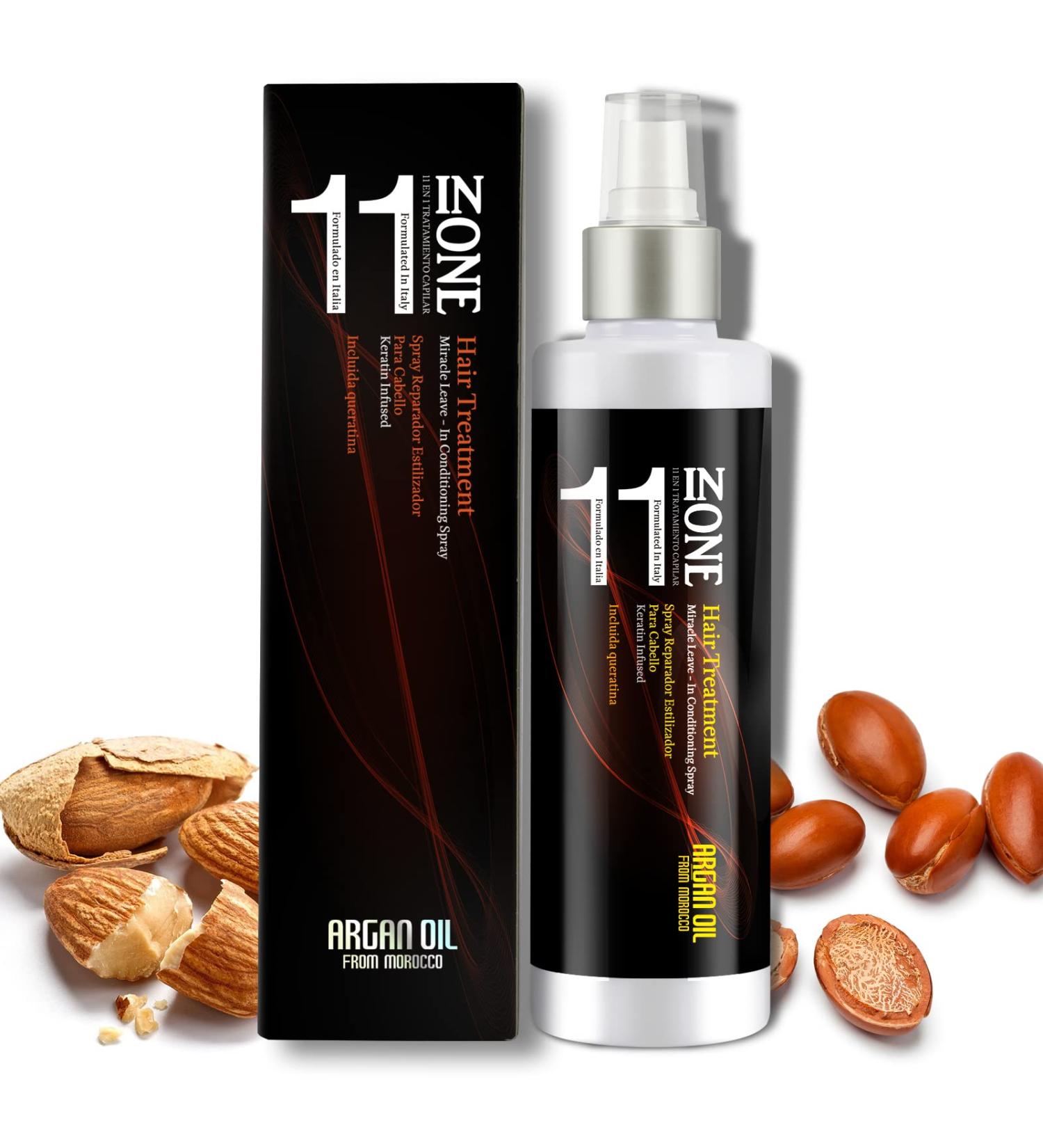 11 in 1 Almond Oil Moisture Leave In Conditioner Detangler Spray Argan oil Conditioning Cream Daily Hair Moisturizer Stay In Conditioner Keratin Cream Hair Serum for Frizzy Dry Damaged Hair 8.6 Fl Oz (Pack of 1) - Buy Online on GoSupps.com