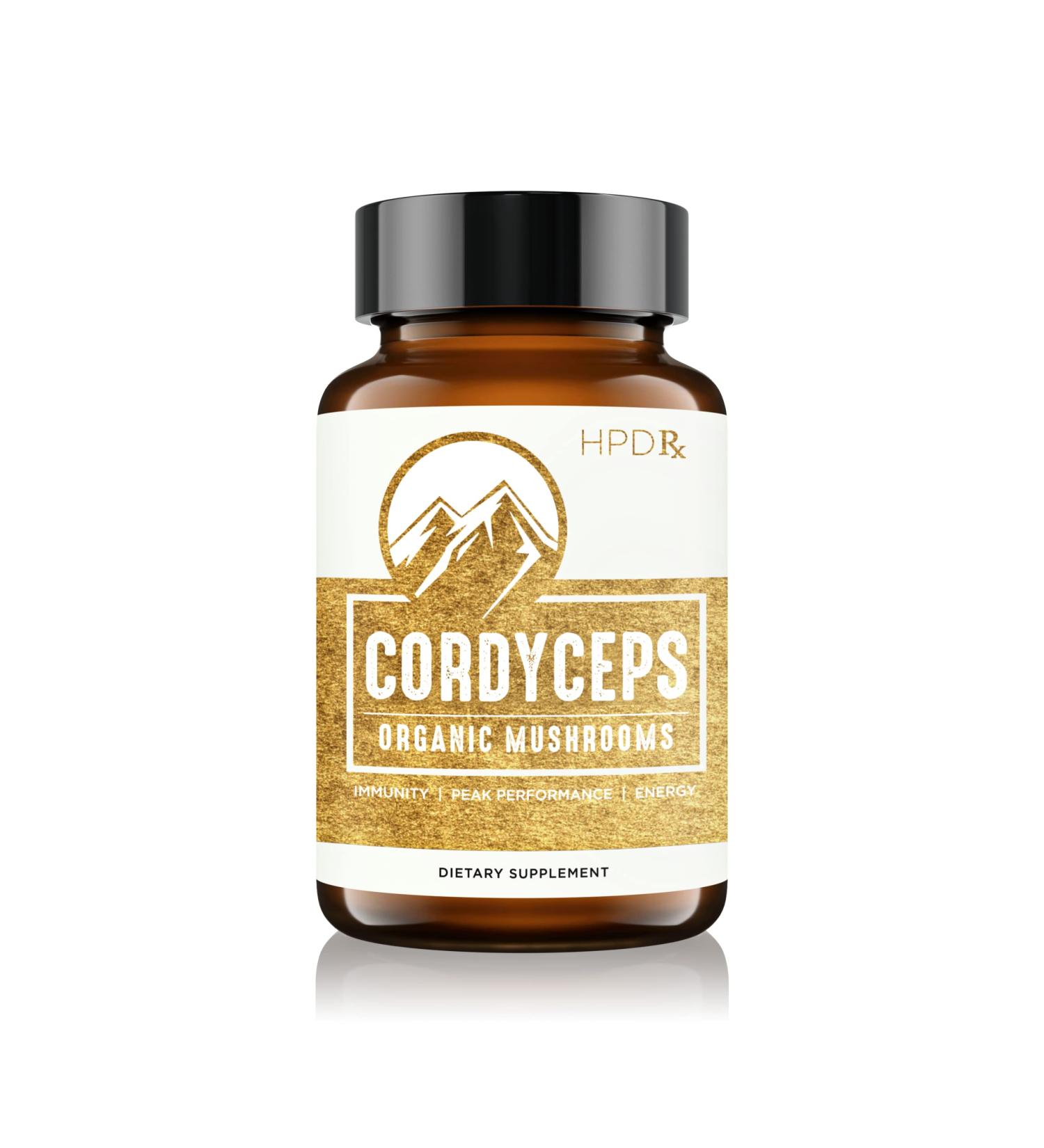 HPD Rx Premium Organic Cordyceps Mushroom Extract Performance Supplement for Energy Endurance and Immunity | 2250 mg 120 Capsules Pack of 1 120 Count (Pack of 1) - Buy Online on GoSupps.com
