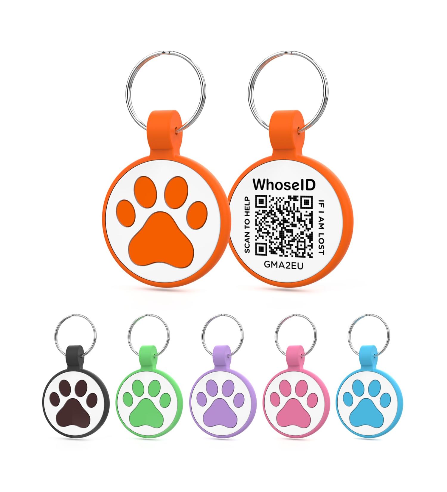 Whoseid QR Code Cat Collar | Customizable Pet Profile | Emergency Contact Silicone Accessory | Lightweight No Jingle | Medium to Large Breeds - Sunset Chevron Design - Buy Online on GoSupps.com