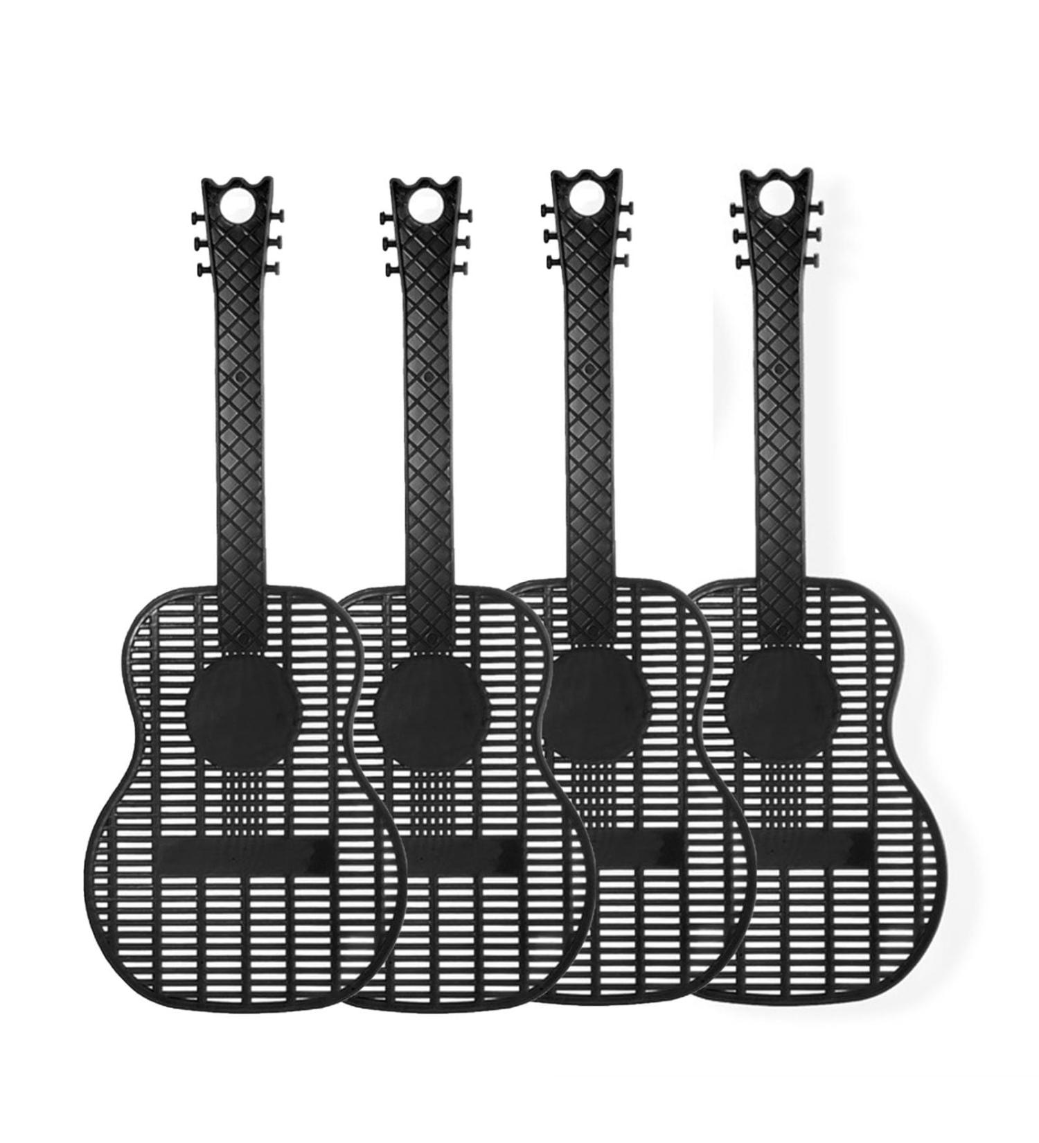 KKRAUS 4 Pack Plastic Guitar Fly Swatter Durable Manual Fly Swatters Long Handles Swat Set for Indoors Outdoor Mosquito Bee Spiders Flyswatter Black - Buy Online on GoSupps.com