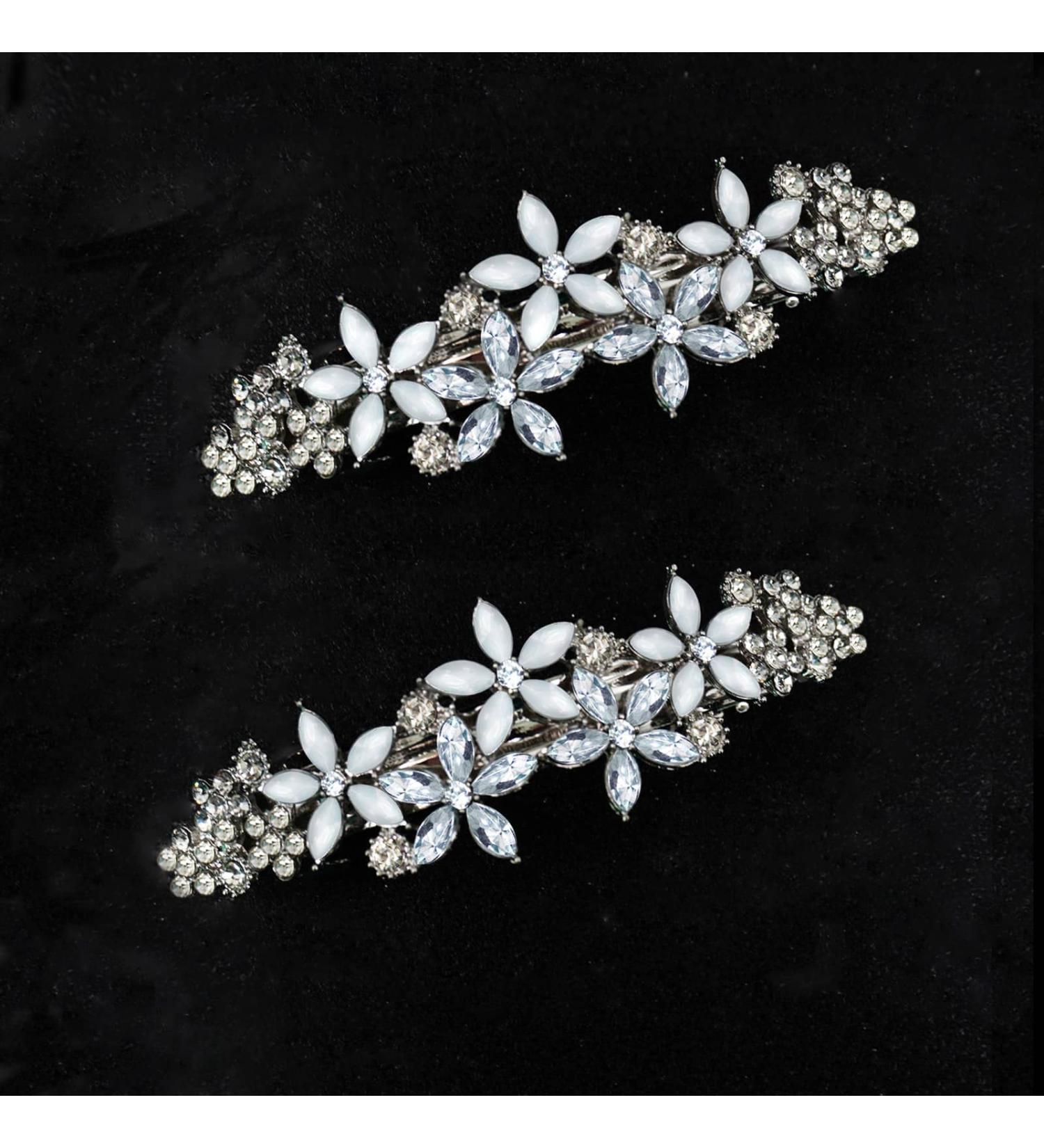 Golewedy Rhinestone Hair Clips - Bridal Crystal Barrettes for Women | Hair Accessories - Buy Online on GoSupps.com