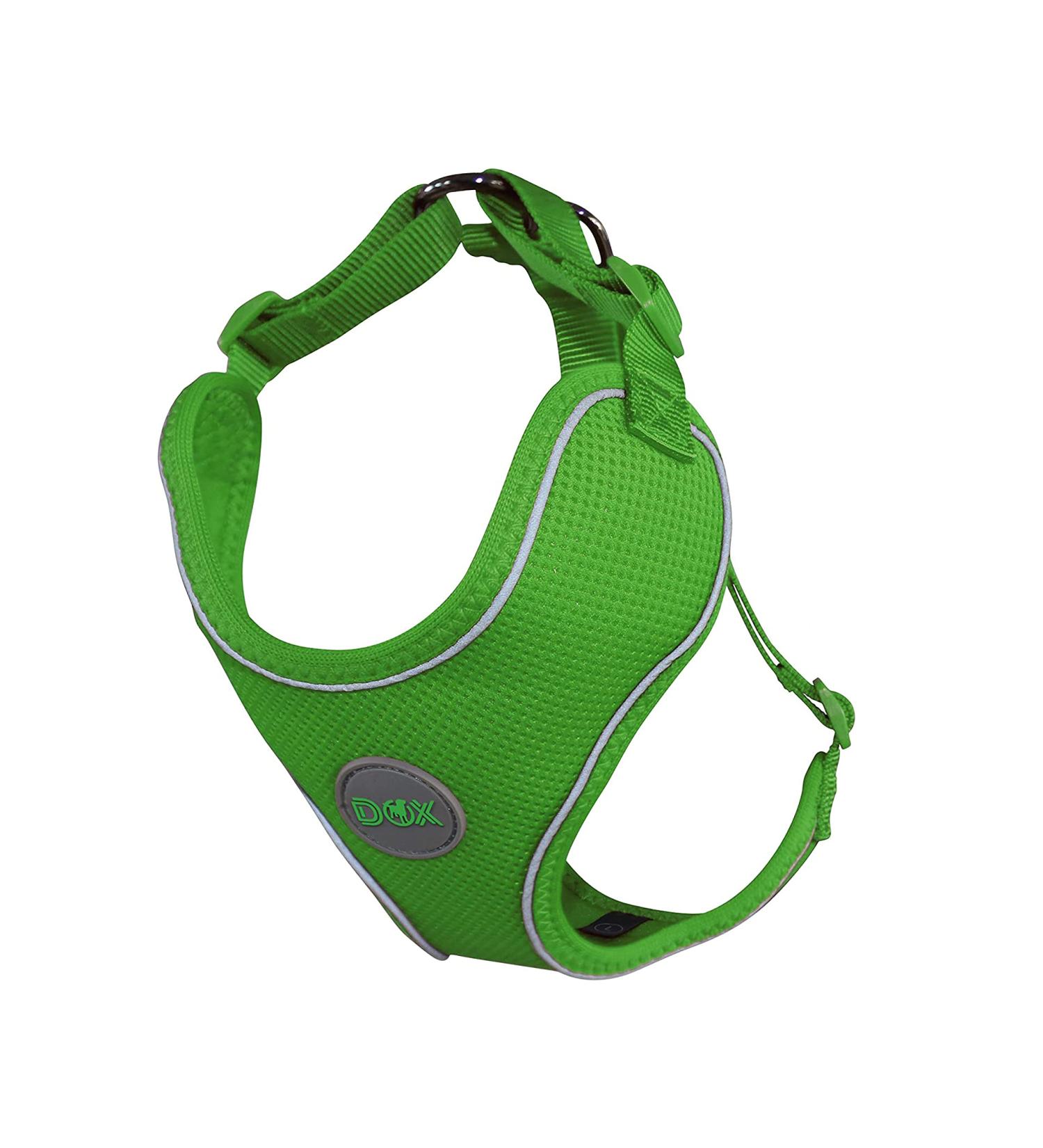 Ddoxx Reflecting Airmesh Step-in Dog Harness - Adjustable Small Size (Green) for All Breeds - Neck 20-28 cm Breast 32-44 cm - Buy Online on GoSupps.com