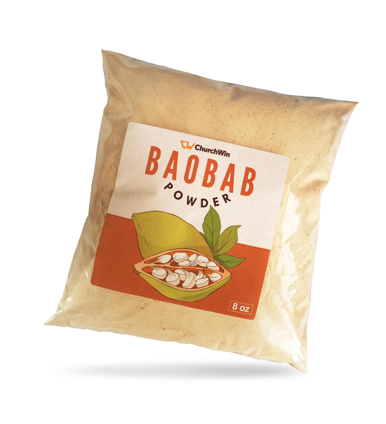 Churchwin Organic Baobab Powder 0.5 LB / 8 OZ / 250 g 100% Raw and Natural from Ghana Premium Quality half Pound (Baobab 8 oz) - Buy Online on GoSupps.com