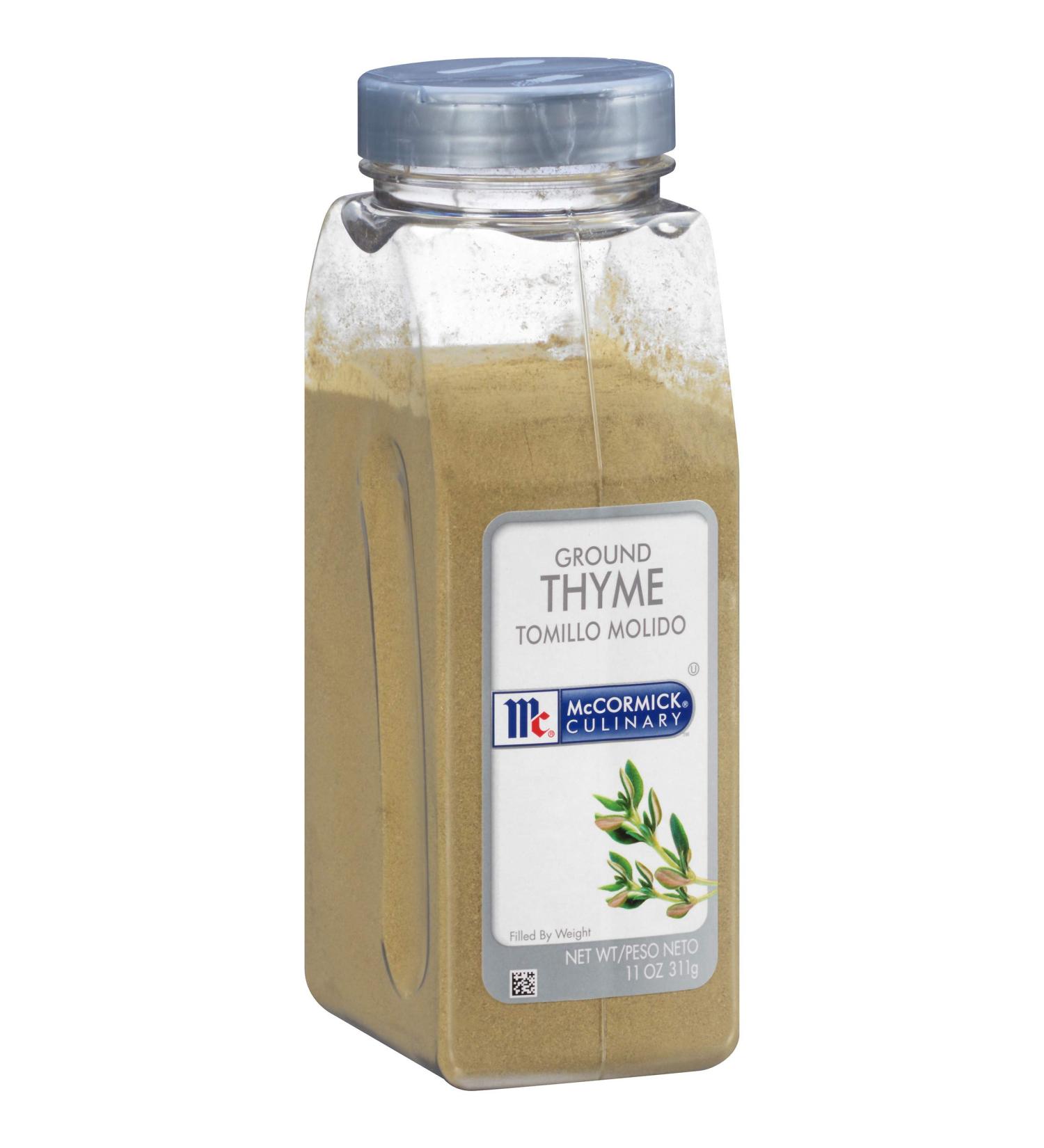 McCormick Culinary Ground Thyme 11 oz - Versatile Seasoning for Chowders, Soups, Meat, Seafood & Mashed Potatoes - Buy Online on GoSupps.com