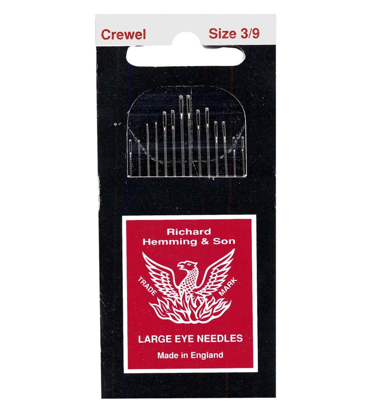 Colonial Needle HW235-3-9 Richard Hemming Embroidery/Crewel Needle  Size 3-9