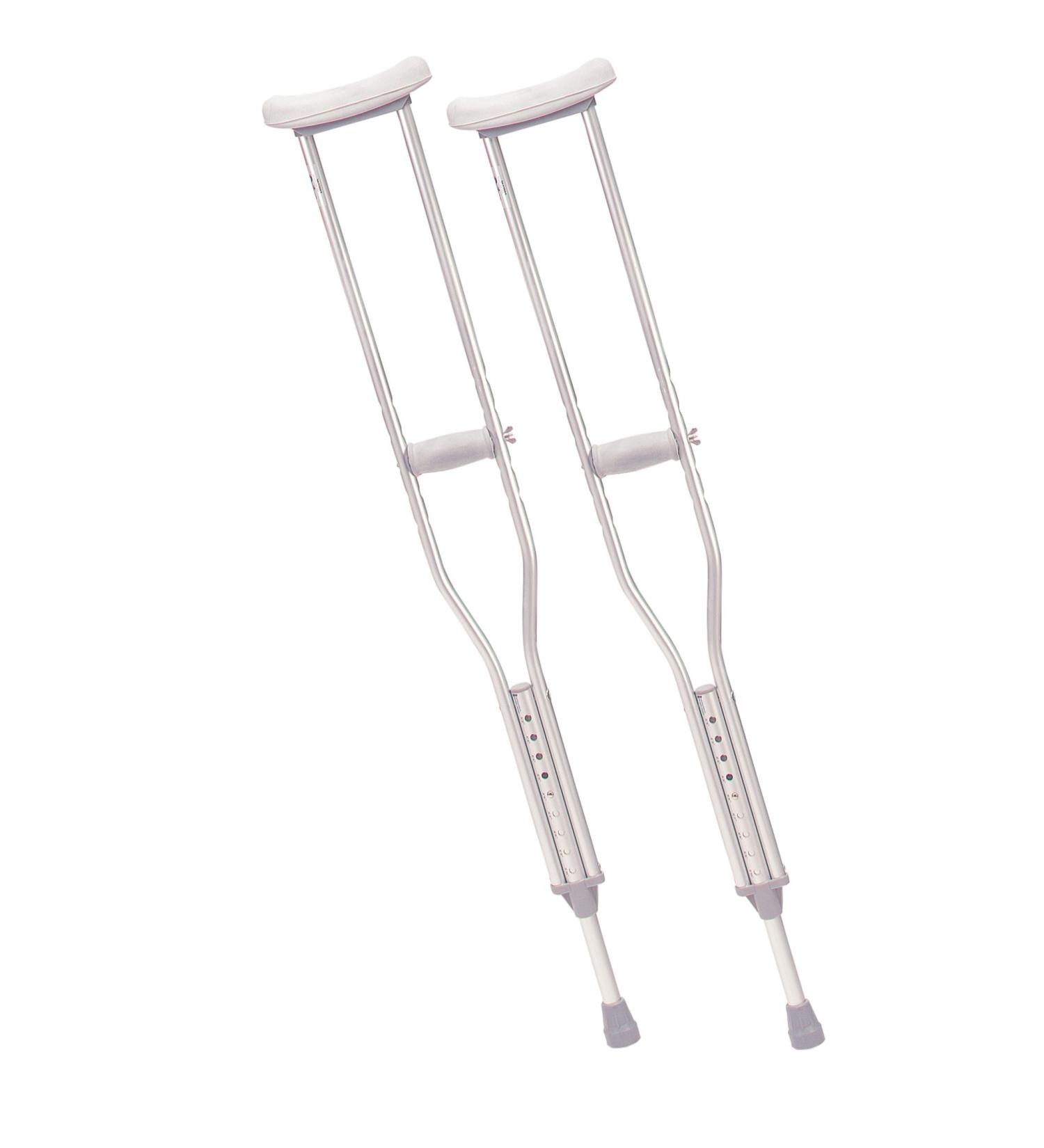 Drive Medical Tall Adult Crutches For Walking With Underarm Pad & Handgrip, 53 to 61 Inches, Grey