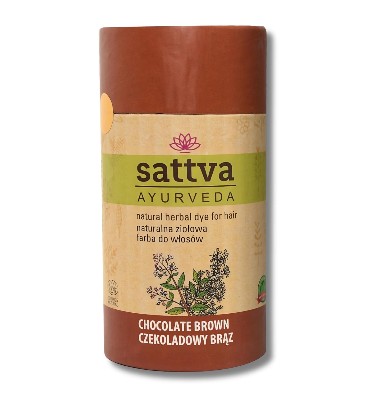Sattva Natural Hair Color Chocolate Brown Henna Suitable for Allergy Sufferers Organic Plant Color for Color Volume and Shine of Natural Hair Double Portion  - Buy Online on GoSupps.com