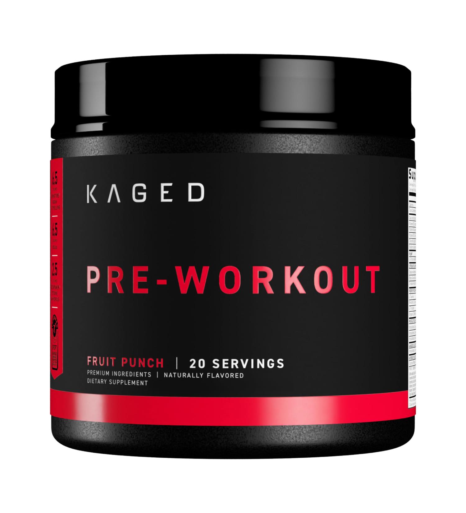 Kaged Original Pre Workout Powder | Fruit Punch | Pre-Workout with Creatine Beta Alanine L-Citrulline BCAAs | 274 mg Organic Caffeine | Pre Supplements for Men & Women | 20 Servings - Buy Online on GoSupps.com