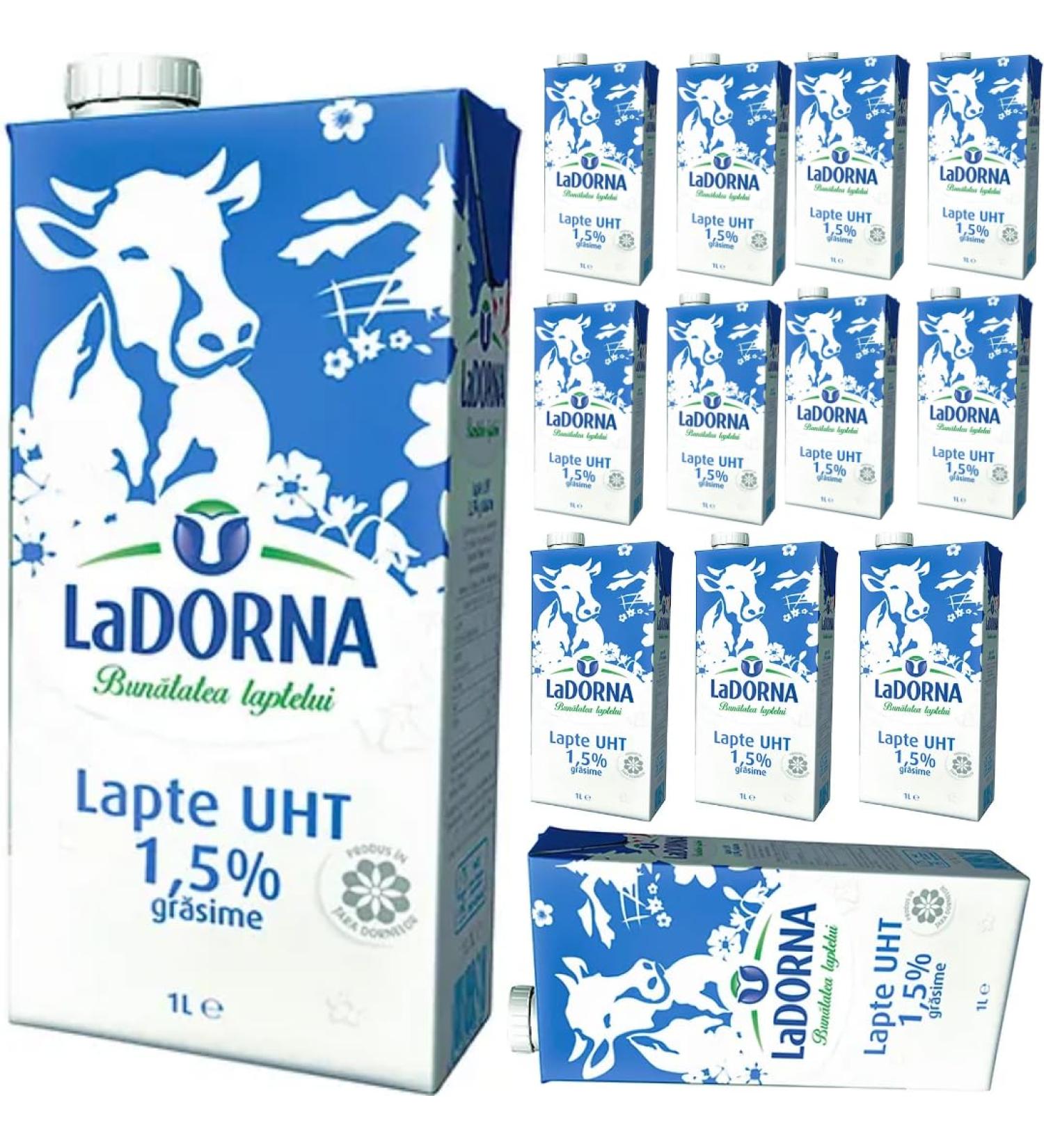La Dorna Milk%1 5 Fat Milk 1000 Mililiter x 12 Boxes - Buy Online on GoSupps.com