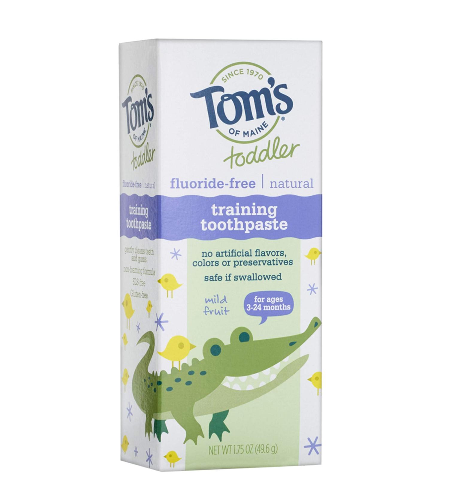 Tom's of Maine Fluoride-Free Toddler Training Toothpaste - Mild Fruit Flavor - 1.75 oz - Buy Online on GoSupps.com
