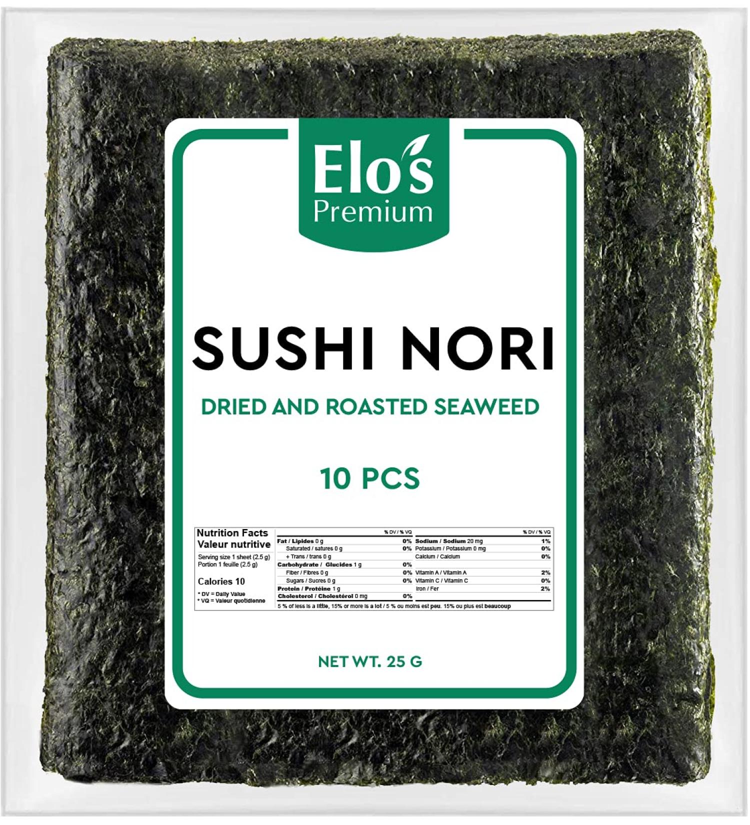 Tasjin Sushi Nori Sheets| 10 Full Size Sheets |Roasted Seaweed for Maki and Hand Rolls| Non-GMO and Gluten Free| Product of Taiwan| Includes Exclusive Step by Step Sushi Making Tutorial - Buy Online on GoSupps.com