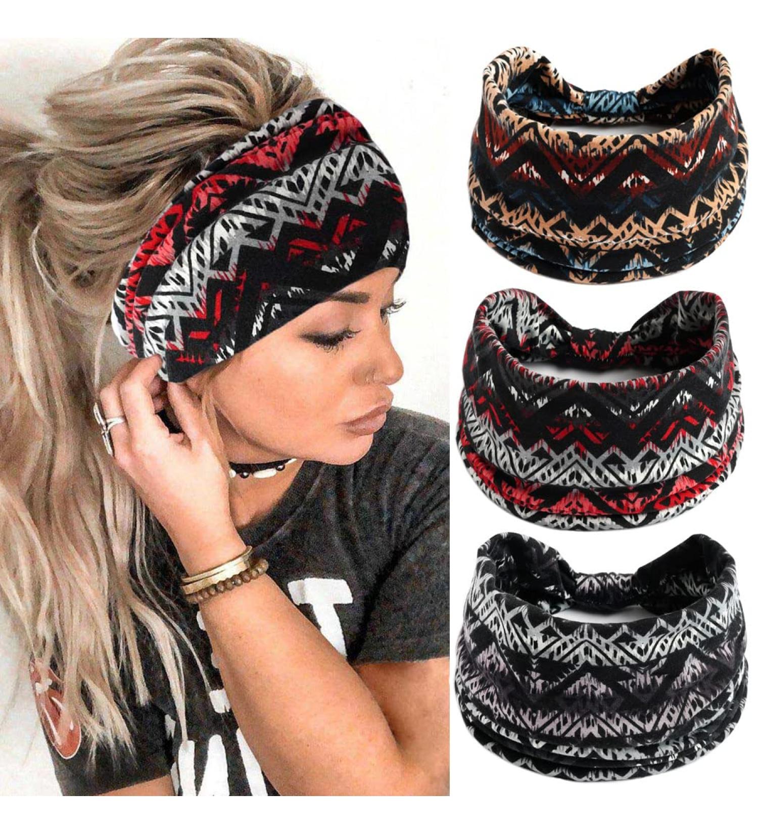 Fashband Boho Wide Headbands - Vintage Flower Elastic Hair Accessories for Women | International Shipping - Buy Online on GoSupps.com