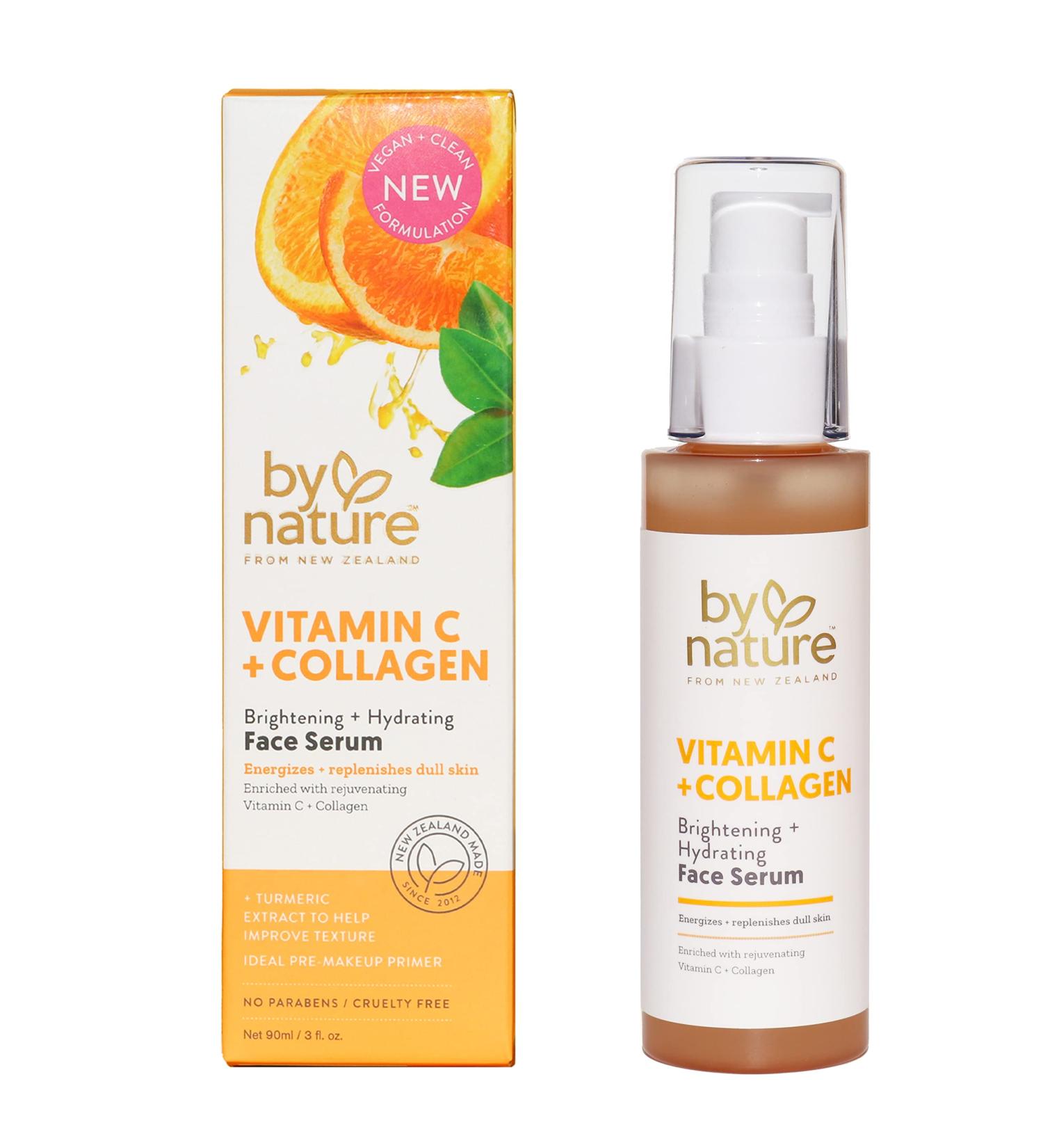 By Nature Vitamin C + Collagen Face Serum - Brightening & Plumping Formula with Turmeric - 3fl. oz - Buy Online on GoSupps.com