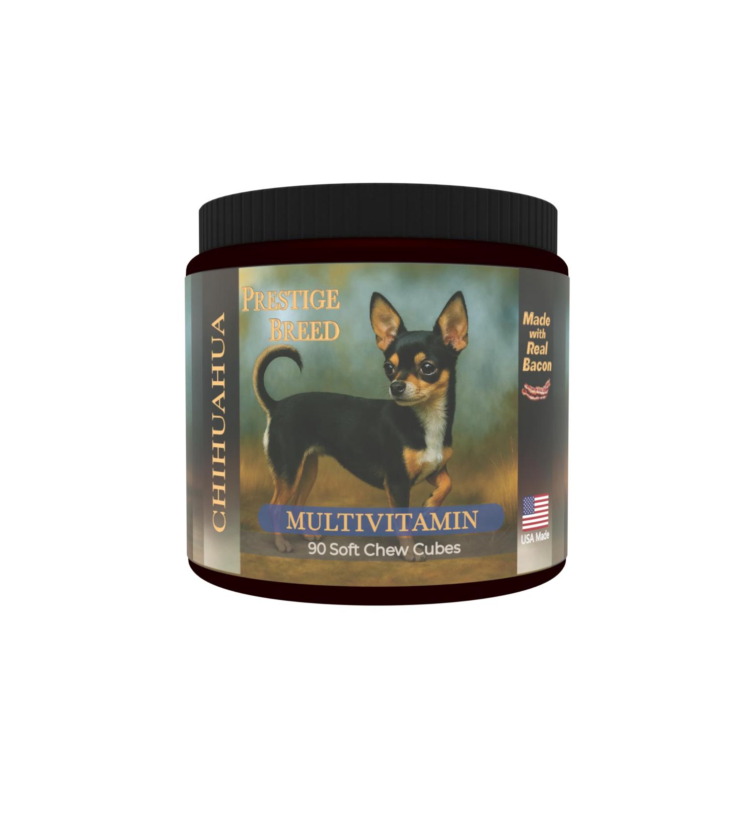Prestige Breed Multivitamins Balanced Nutrition for Your Chihuahua 90 Count Made in The USA with Real Bacon - Buy Online on GoSupps.com