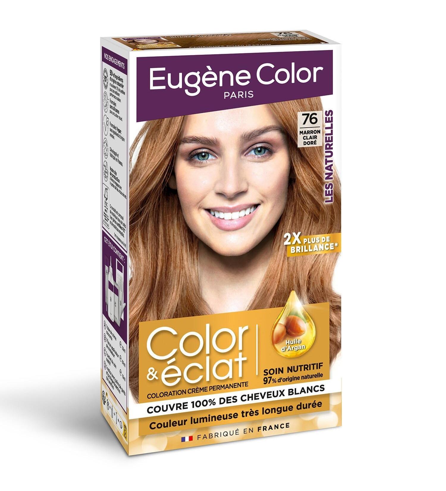 EUGENE COLOR Coloration Permanente Brillante au Marron Clair Dor Sublim e l Huile d Argan (115 ml) - Le Lot De 3