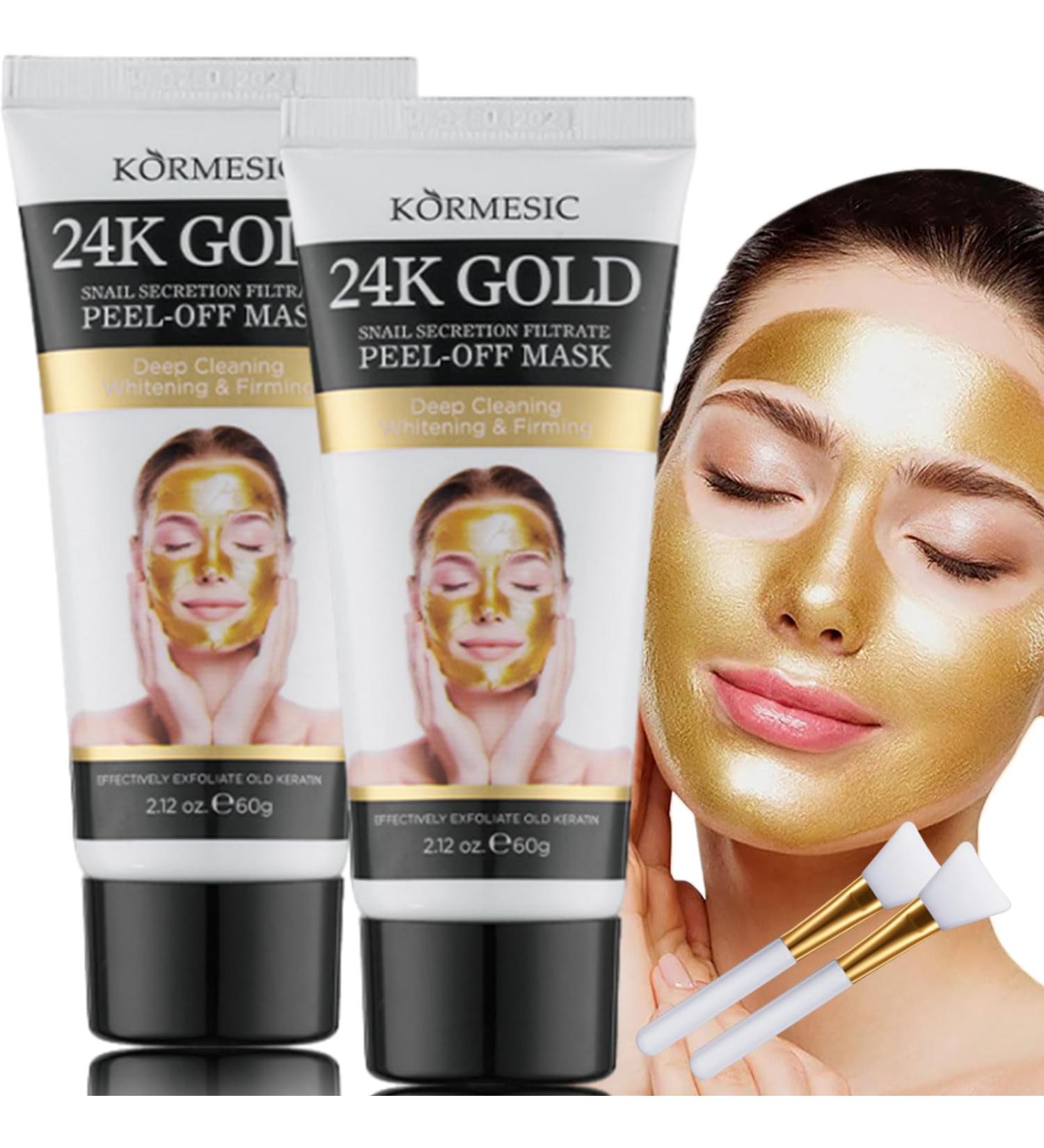 24K Nano Gold Peel-Off Face Mask | Anti-Aging Collagen & Snail Mask | Deep Cleaning & Firming | All Skin Types | Buy Online - Buy Online on GoSupps.com