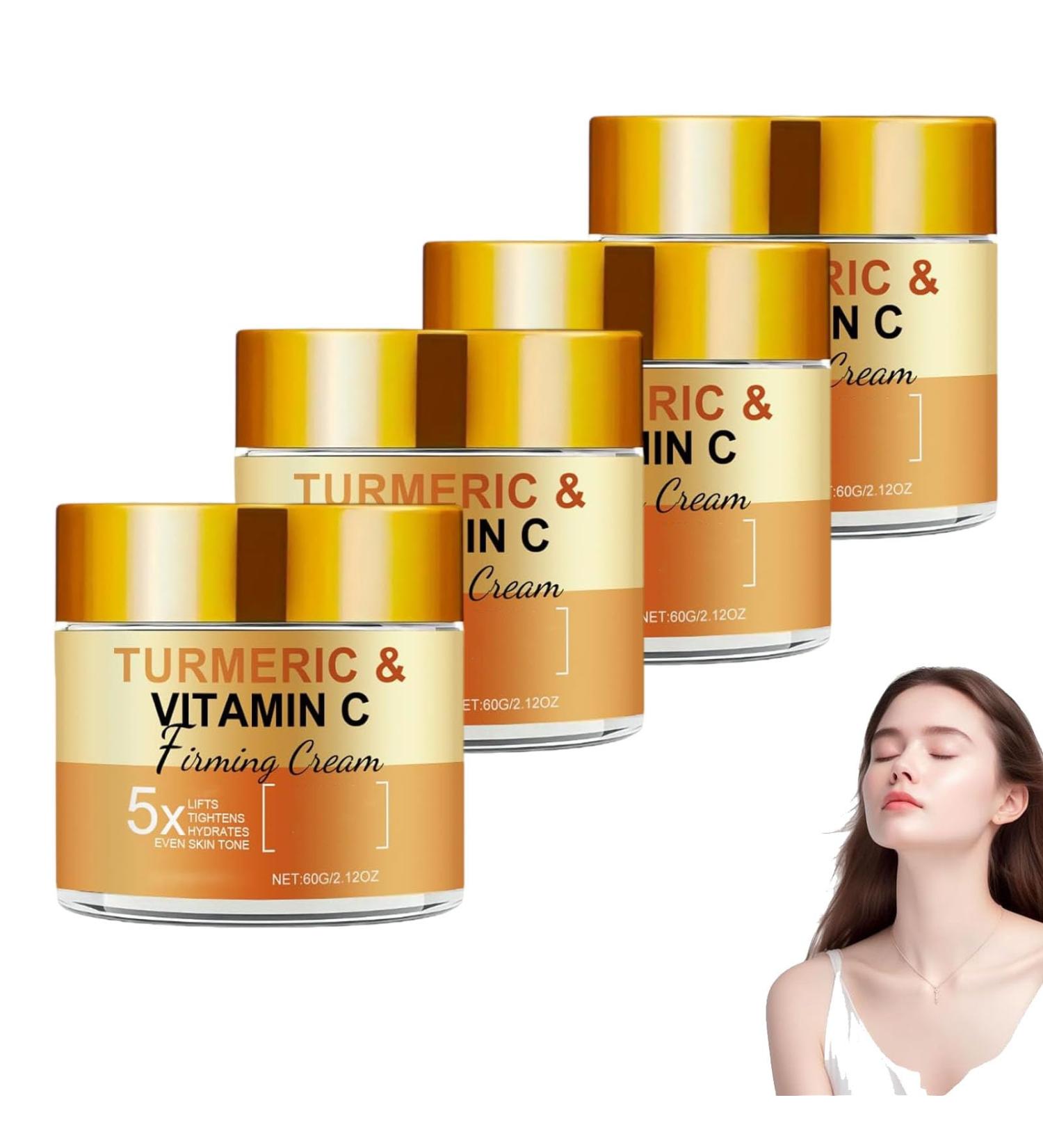 JIAOY Turmeric Vitamin C Face Cream Turmeric Facial Moisturizer for Dark Spots Wrinkles Uneven Skin Tone Antiaging Turmeric Whitening Cream Vitamin C Cream for 4 Pieces - Buy Online on GoSupps.com