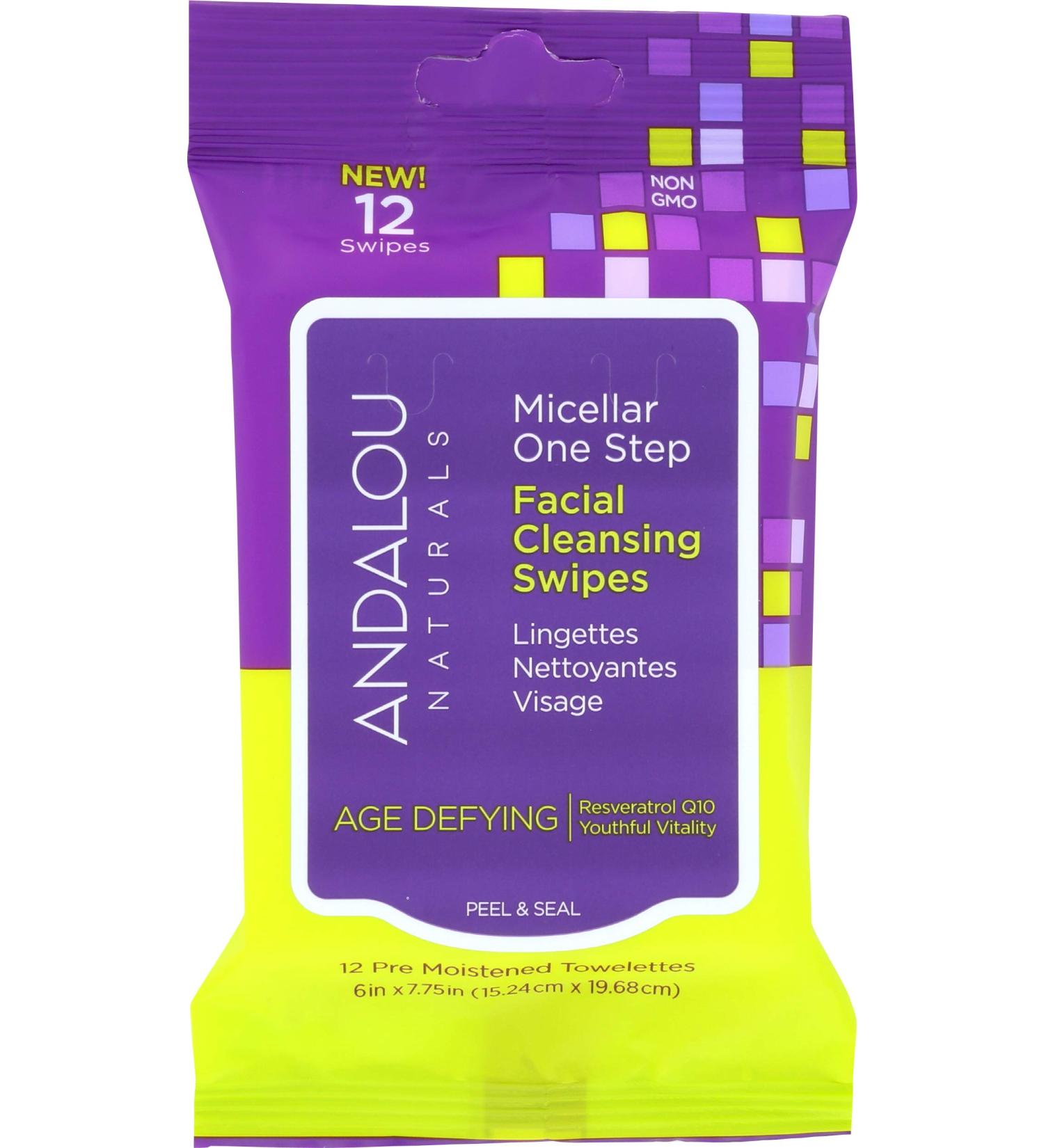 Andalou Naturals Age Defying Facial Wipes - 12 CT | Buy Internationally for Youthful Skin - Buy Online on GoSupps.com