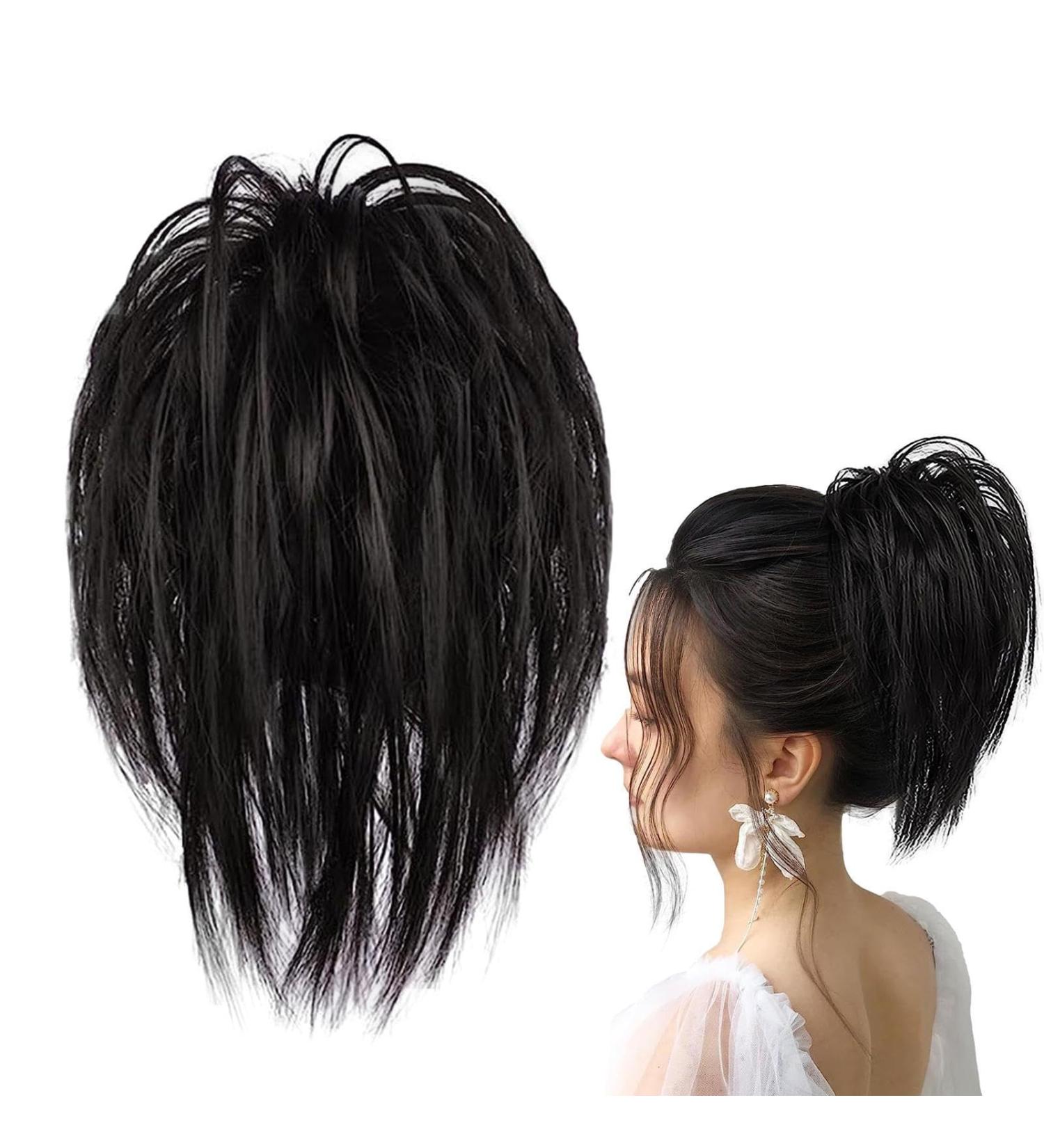 Messy Bun Hair Clip | Claw Clip Messy Bun Hair Piece | Messy Ponytail Clip Extends Hair | Fake Ponytail Claw Clip on Hair Pieces for Women Chignon Hair Bun Extensions - Buy Online on GoSupps.com