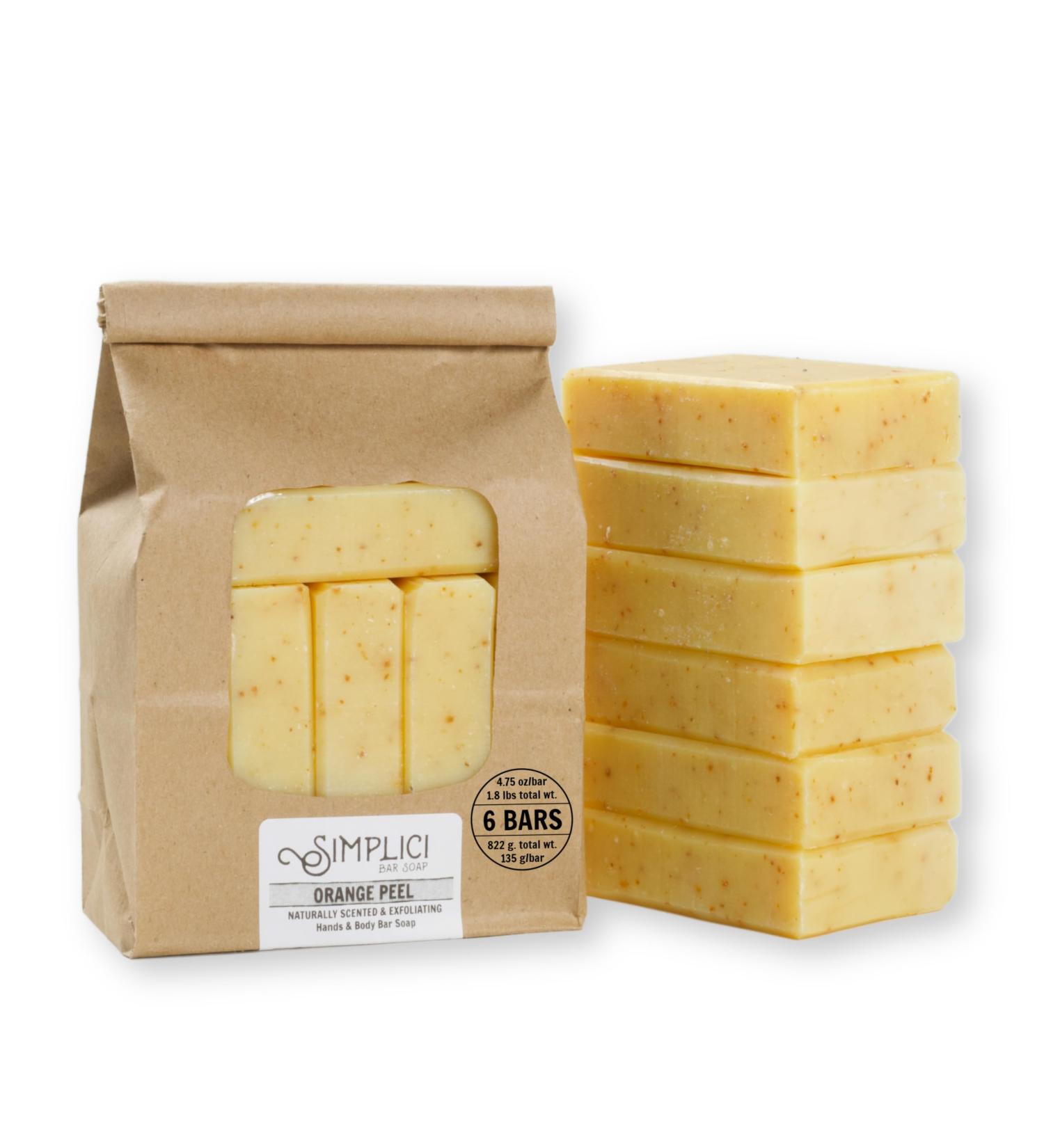 Buy Orange Peel Natural Soap - Exfoliating 6 Bar Value Bag with Pure Essential Oils | Palm Free & Eco-Friendly - Buy Online on GoSupps.com