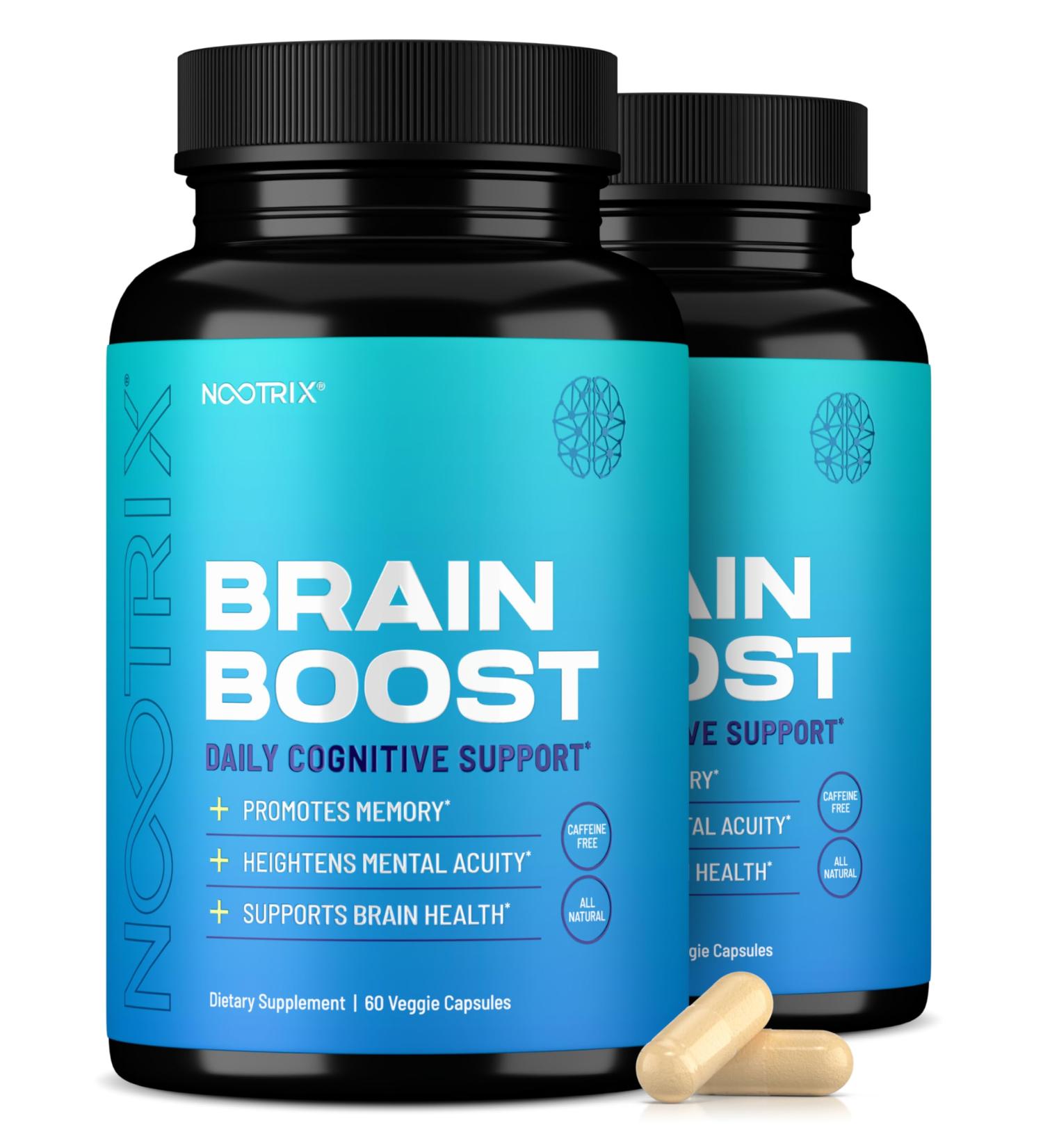 Nootrix Brain Boost Nootropic Supplement | Supports Memory Mental Focus Cognitive Health & Energy | Promotes Healthy Mood & Brain Function | Ginkgo Biloba & DMAE | 120 Capsules 2 Pack - Buy Online on GoSupps.com