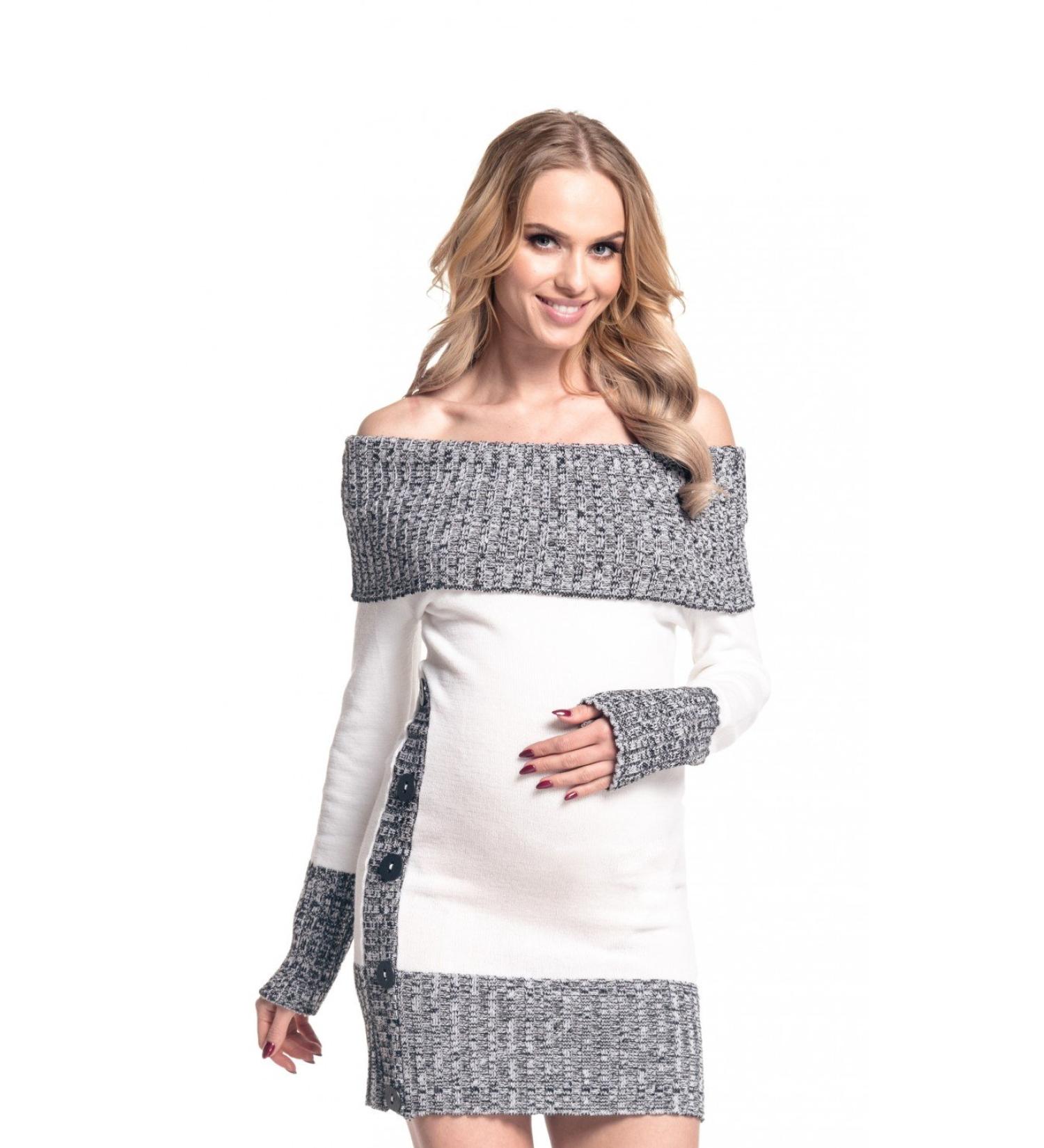 HAPPY MAMA Maternity Bardot Knitted Jumper Dress Pullover Sweater - White 16-18 - Buy Online on GoSupps.com