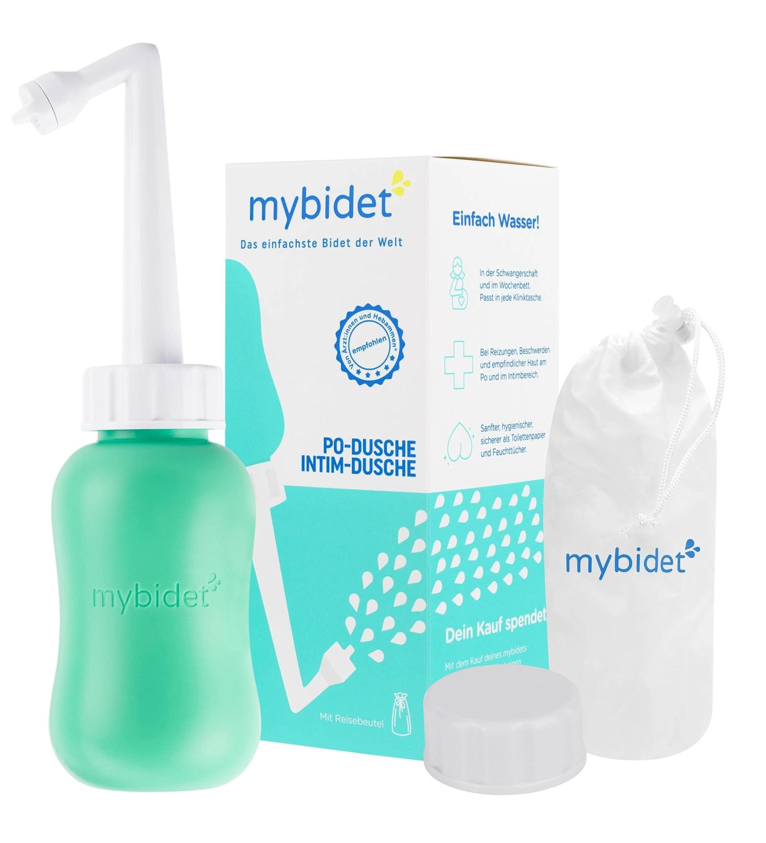 Shop MyBidet 3.0 Po Shower - Intimate Travel Shower with Bag & Lid | Ocean Mint - Perfect for Puerperium & Relief - Buy Online on GoSupps.com