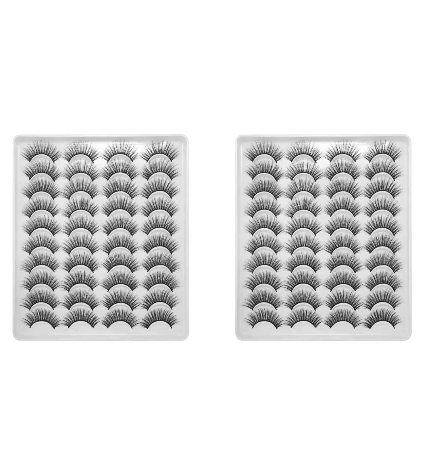 Bonkshire 40 Pairs 3D Chemical Fiber Lashes Natural False Eyelashes Dramatic Volume Lashes Makeup Extension Eyelashes - Buy Online on GoSupps.com